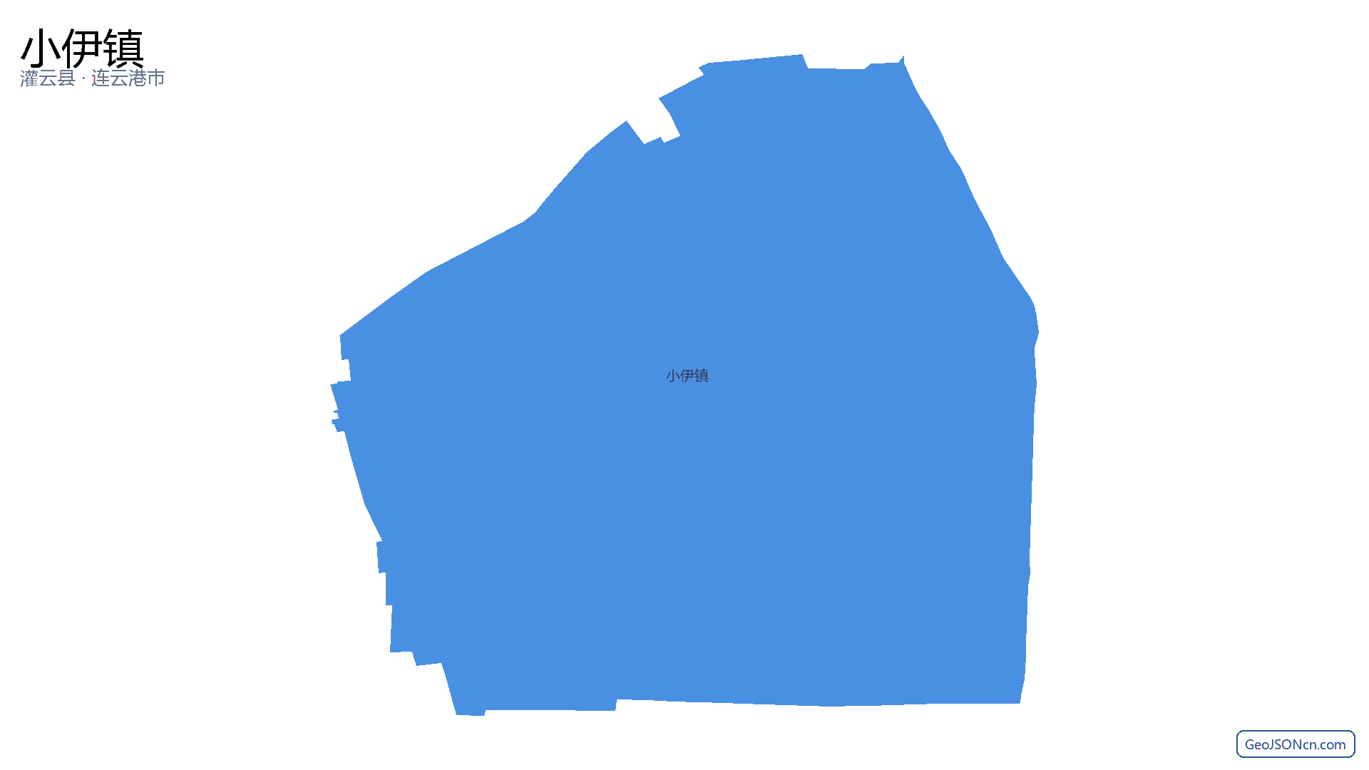 小伊镇行政区划边界地图(灌云县·连云港市),提供GeoJSON、SHP矢量边界数据下载及高清地图大图(PNG/JPG) - GeoJSONcn.com