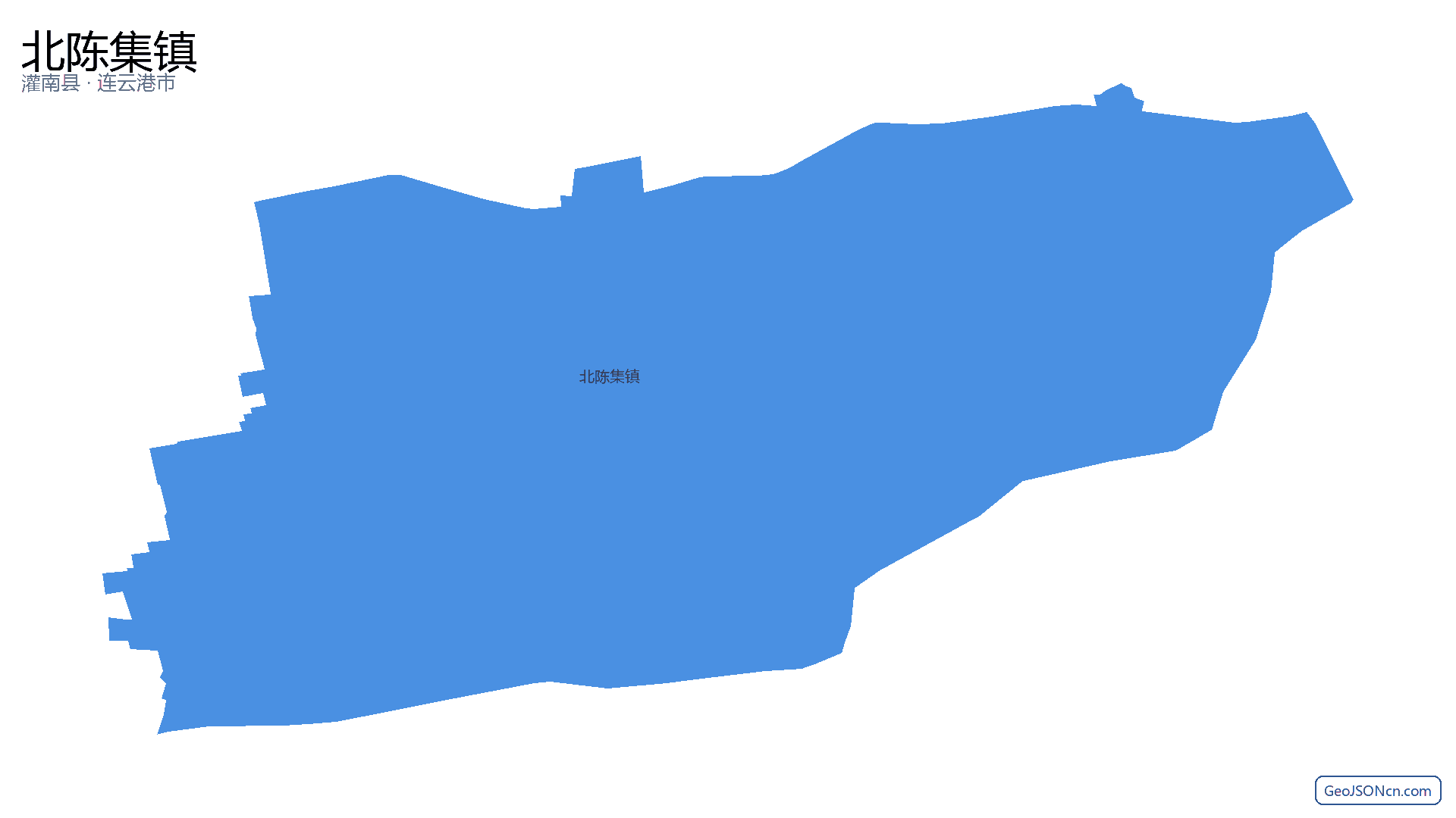 北陈集镇行政区划边界地图（灌南县·连云港市）,提供GeoJSON、SHP矢量边界数据下载及高清地图大图(PNG/JPG) - GeoJSONcn.com