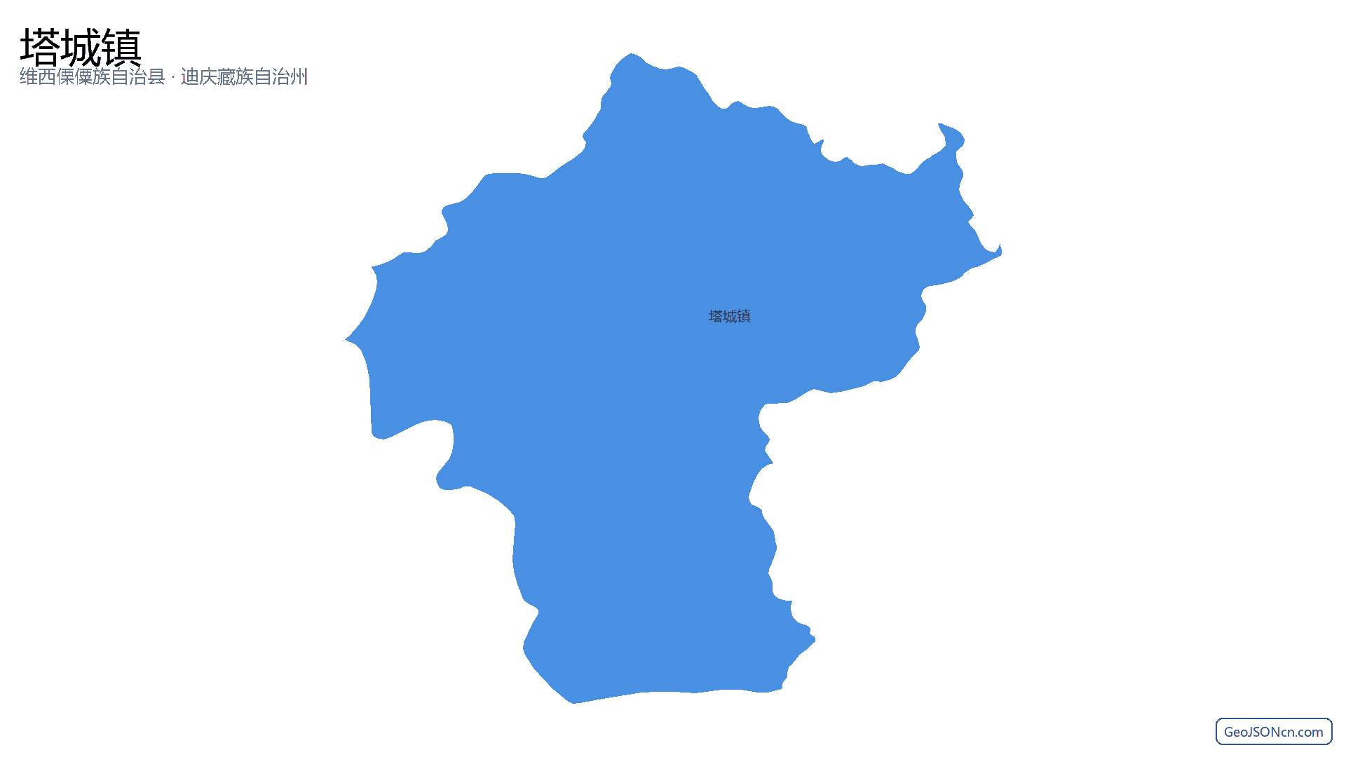 塔城镇行政区划边界地图(维西傈僳族自治县·迪庆藏族自治州),提供GeoJSON、SHP矢量边界数据下载及高清地图大图(PNG/JPG) - GeoJSONcn.com