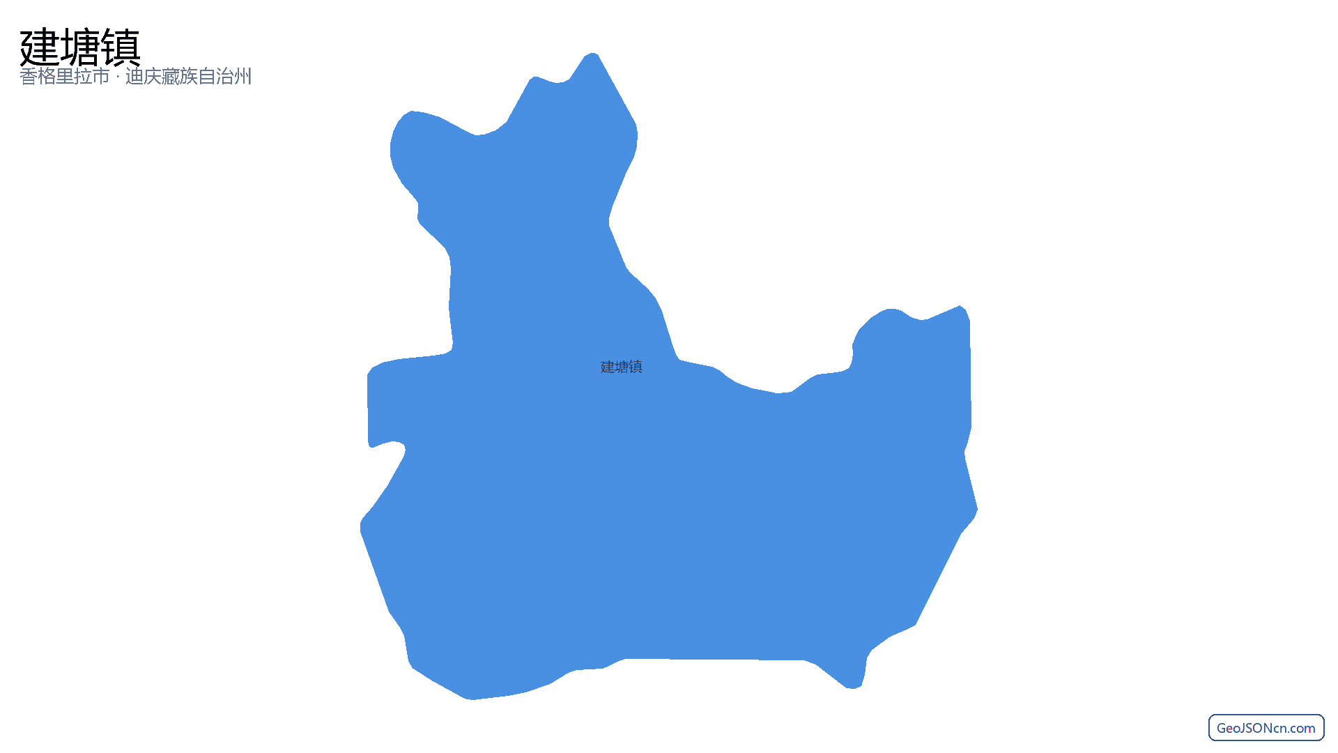 建塘镇行政区划边界地图(香格里拉市·迪庆藏族自治州),提供GeoJSON、SHP矢量边界数据下载及高清地图大图(PNG/JPG) - GeoJSONcn.com