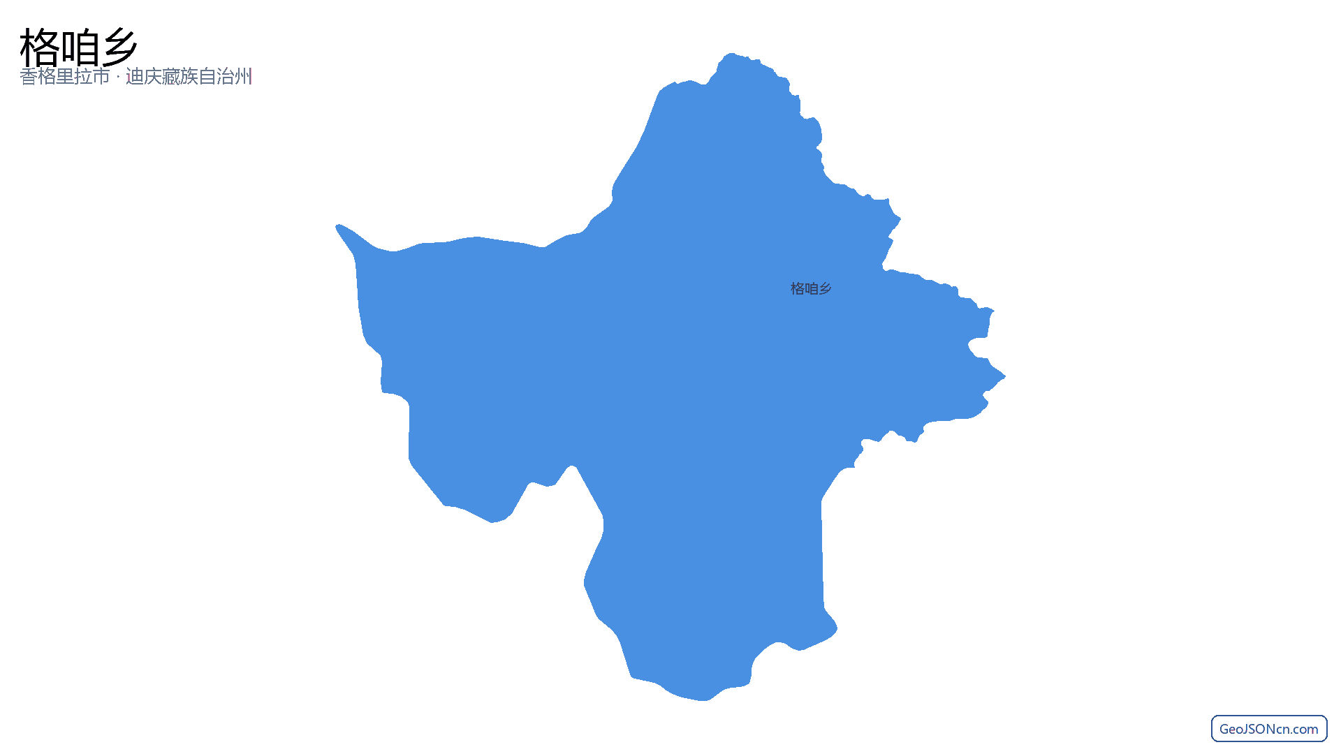 格咱乡行政区划边界地图（香格里拉市·迪庆藏族自治州）,提供GeoJSON、SHP矢量边界数据下载及高清地图大图(PNG/JPG) - GeoJSONcn.com