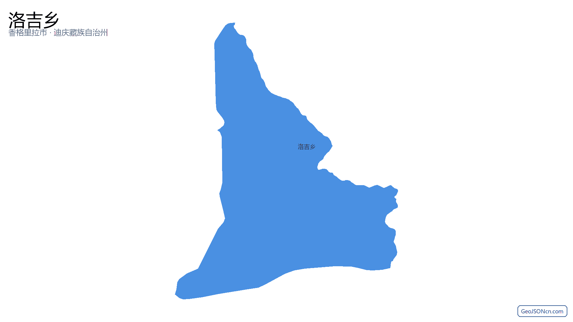 洛吉乡行政区划边界地图（香格里拉市·迪庆藏族自治州）,提供GeoJSON、SHP矢量边界数据下载及高清地图大图(PNG/JPG) - GeoJSONcn.com