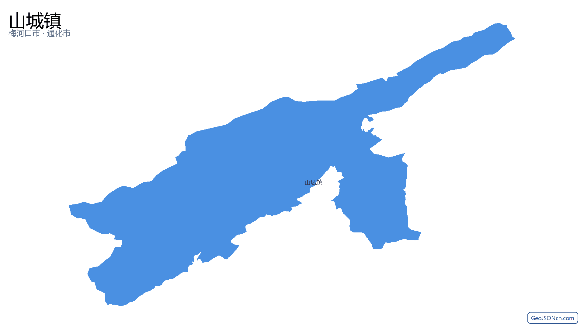 山城镇行政区划边界地图（梅河口市·通化市）,提供GeoJSON、SHP矢量边界数据下载及高清地图大图(PNG/JPG) - GeoJSONcn.com