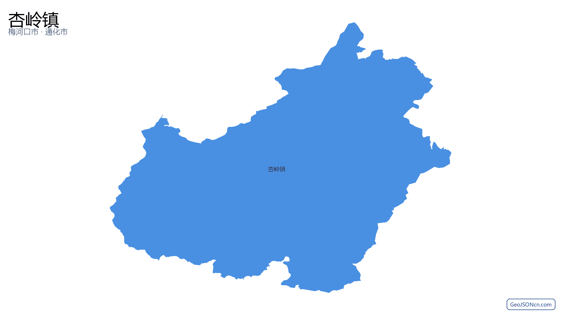 杏岭镇行政区划边界地图（梅河口市·通化市）,提供GeoJSON、SHP矢量边界数据下载及高清地图大图(PNG/JPG) - GeoJSONcn.com
