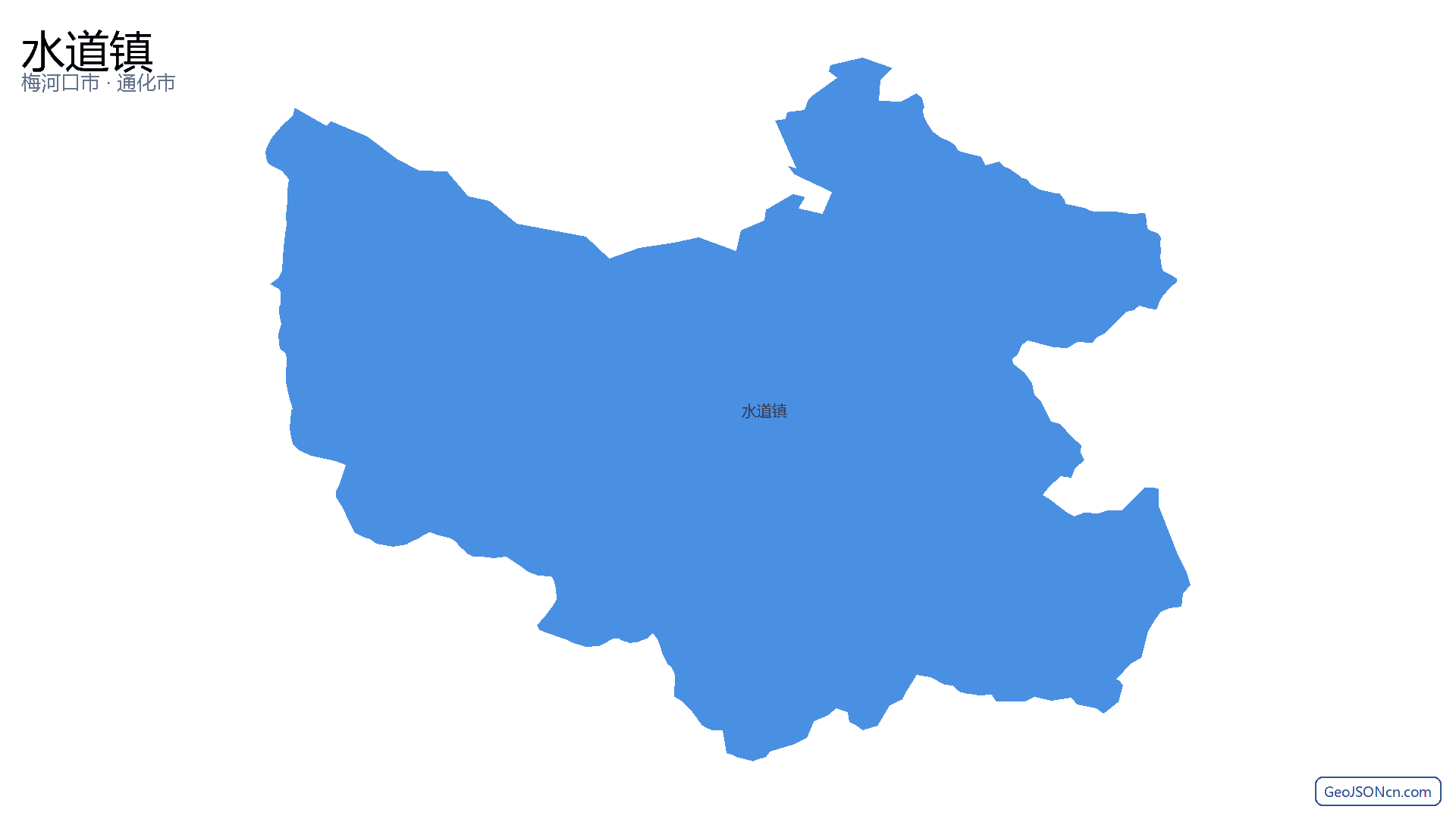 水道镇行政区划边界地图（梅河口市·通化市）,提供GeoJSON、SHP矢量边界数据下载及高清地图大图(PNG/JPG) - GeoJSONcn.com