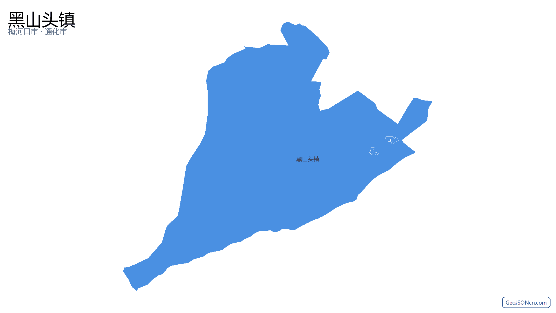 黑山头镇行政区划边界地图(梅河口市·通化市),提供GeoJSON、SHP矢量边界数据下载及高清地图大图(PNG/JPG) - GeoJSONcn.com