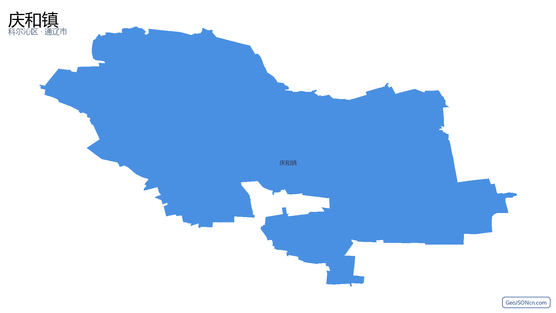庆和镇行政区划边界地图（科尔沁区·通辽市）,提供GeoJSON、SHP矢量边界数据下载及高清地图大图(PNG/JPG) - GeoJSONcn.com