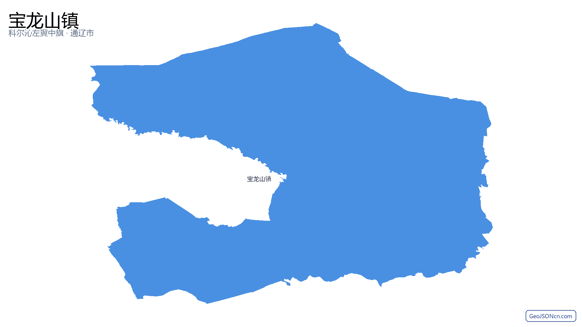 宝龙山镇行政区划边界地图（科尔沁左翼中旗·通辽市）,提供GeoJSON、SHP矢量边界数据下载及高清地图大图(PNG/JPG) - GeoJSONcn.com