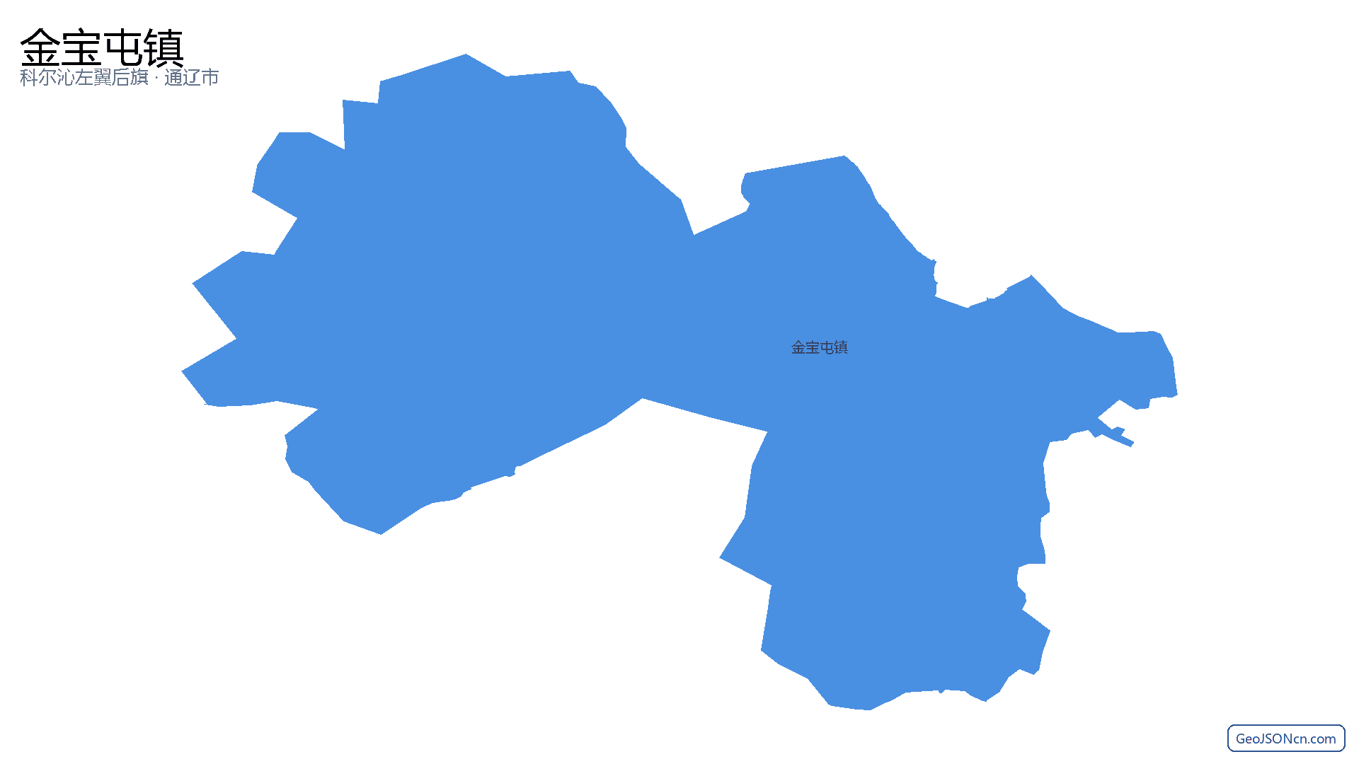金宝屯镇行政区划边界地图（科尔沁左翼后旗·通辽市）,提供GeoJSON、SHP矢量边界数据下载及高清地图大图(PNG/JPG) - GeoJSONcn.com