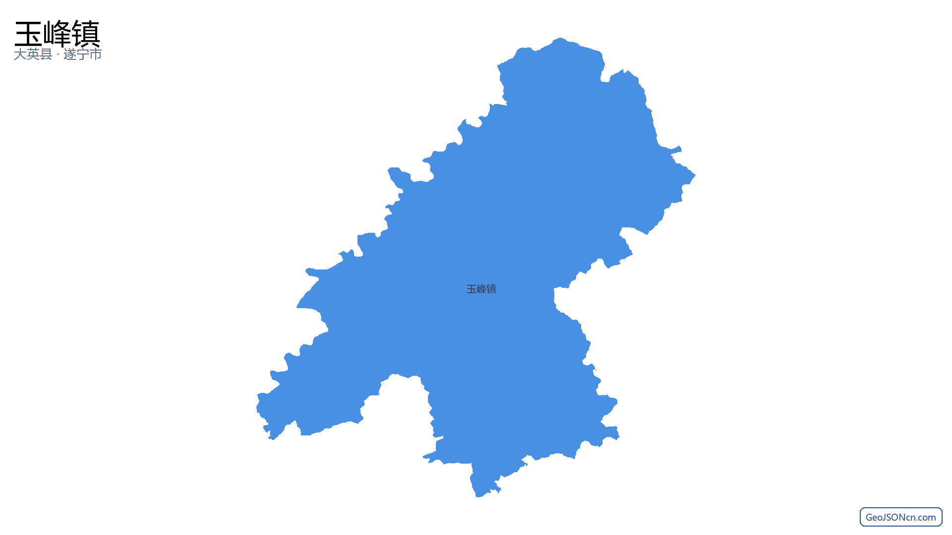 玉峰镇行政区划边界地图(大英县·遂宁市),提供GeoJSON、SHP矢量边界数据下载及高清地图大图(PNG/JPG) - GeoJSONcn.com