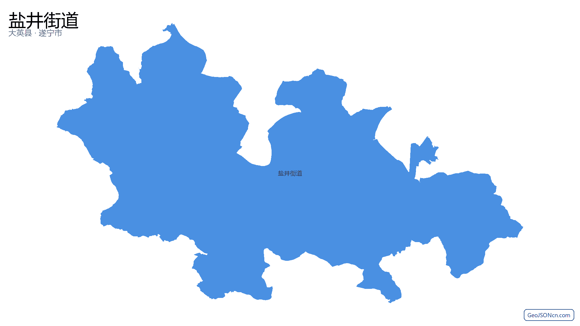 盐井街道行政区划边界地图(大英县·遂宁市),提供GeoJSON、SHP矢量边界数据下载及高清地图大图(PNG/JPG) - GeoJSONcn.com