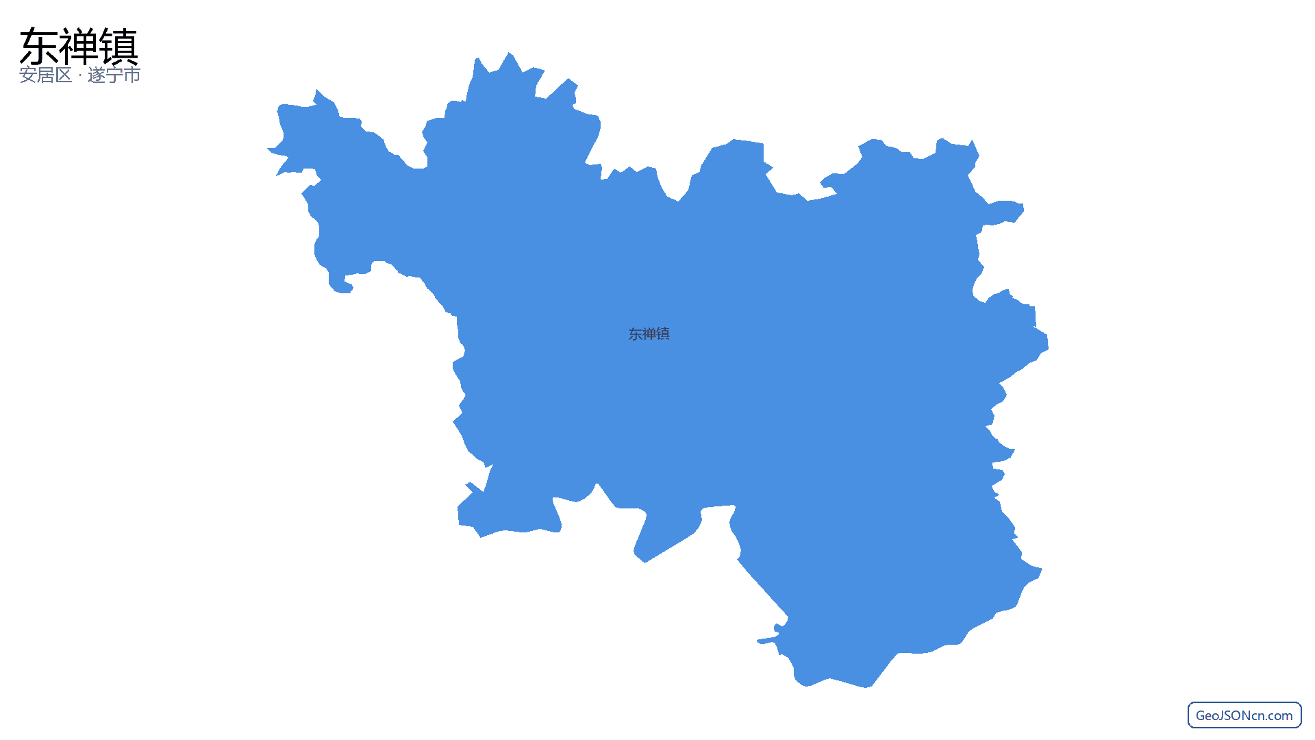 东禅镇行政区划边界地图（安居区·遂宁市）,提供GeoJSON、SHP矢量边界数据下载及高清地图大图(PNG/JPG) - GeoJSONcn.com