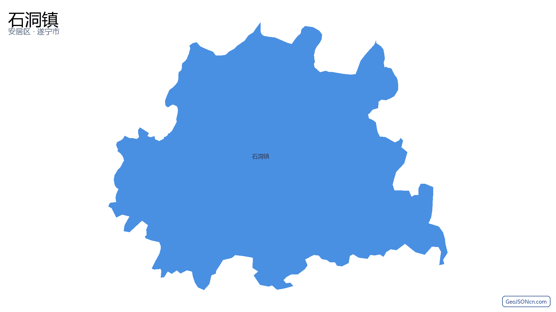 石洞镇行政区划边界地图（安居区·遂宁市）,提供GeoJSON、SHP矢量边界数据下载及高清地图大图(PNG/JPG) - GeoJSONcn.com