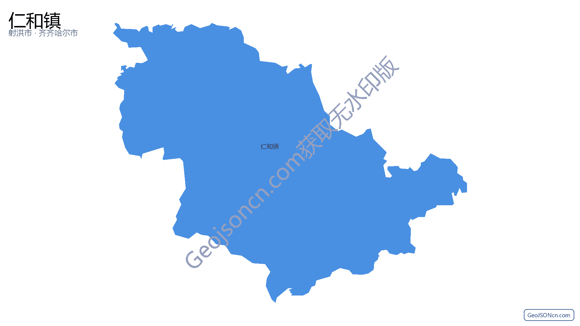 仁和镇行政区划边界地图（射洪市·遂宁市）,提供GeoJSON、SHP矢量边界数据下载及高清地图大图(PNG/JPG) - GeoJSONcn.com