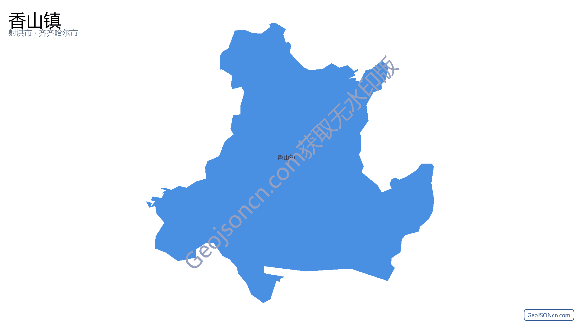 香山镇行政区划边界地图（射洪市·遂宁市）,提供GeoJSON、SHP矢量边界数据下载及高清地图大图(PNG/JPG) - GeoJSONcn.com