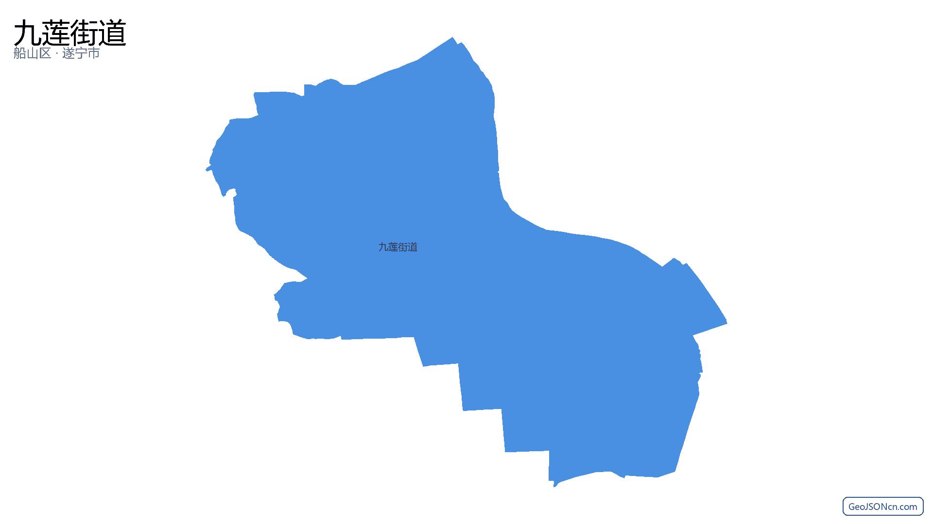 九莲街道行政区划边界地图(船山区·遂宁市),提供GeoJSON、SHP矢量边界数据下载及高清地图大图(PNG/JPG) - GeoJSONcn.com