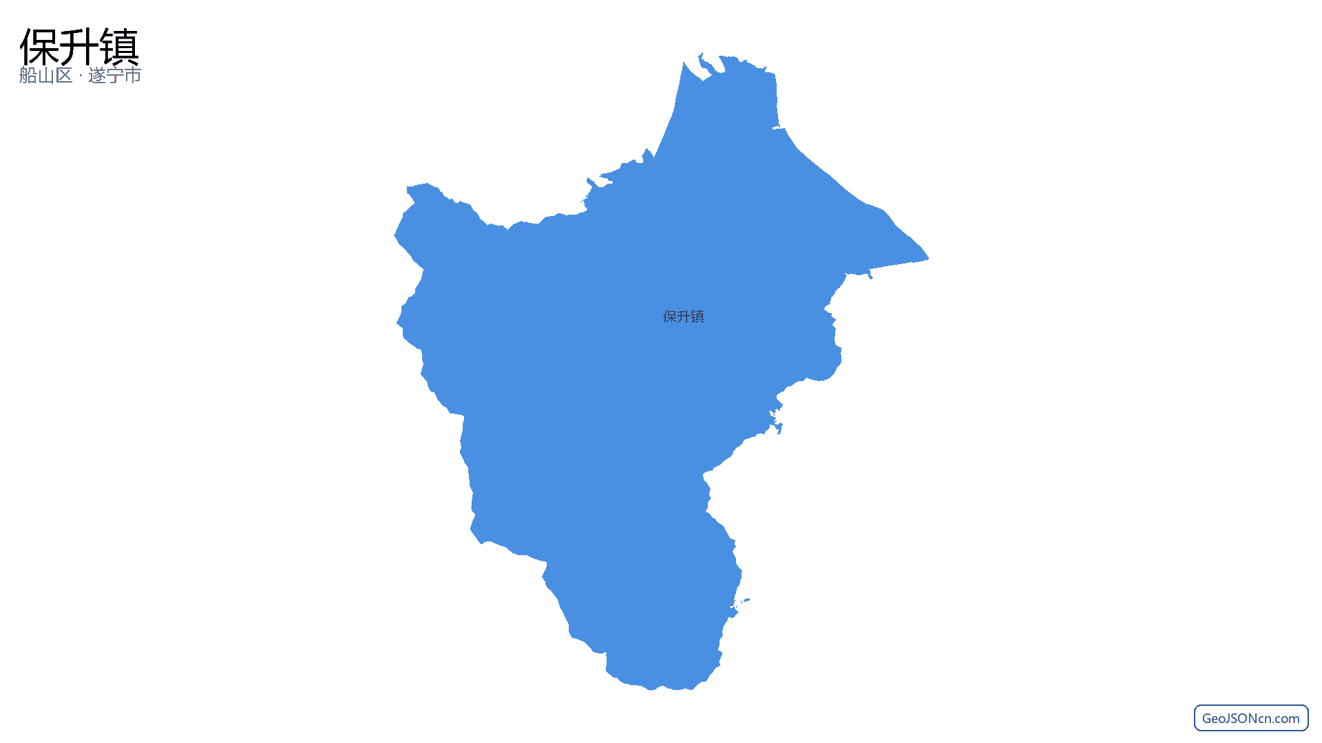 保升镇行政区划边界地图(船山区·遂宁市),提供GeoJSON、SHP矢量边界数据下载及高清地图大图(PNG/JPG) - GeoJSONcn.com