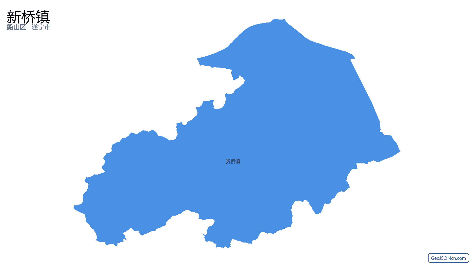 新桥镇行政区划边界地图(船山区·遂宁市),提供GeoJSON、SHP矢量边界数据下载及高清地图大图(PNG/JPG) - GeoJSONcn.com