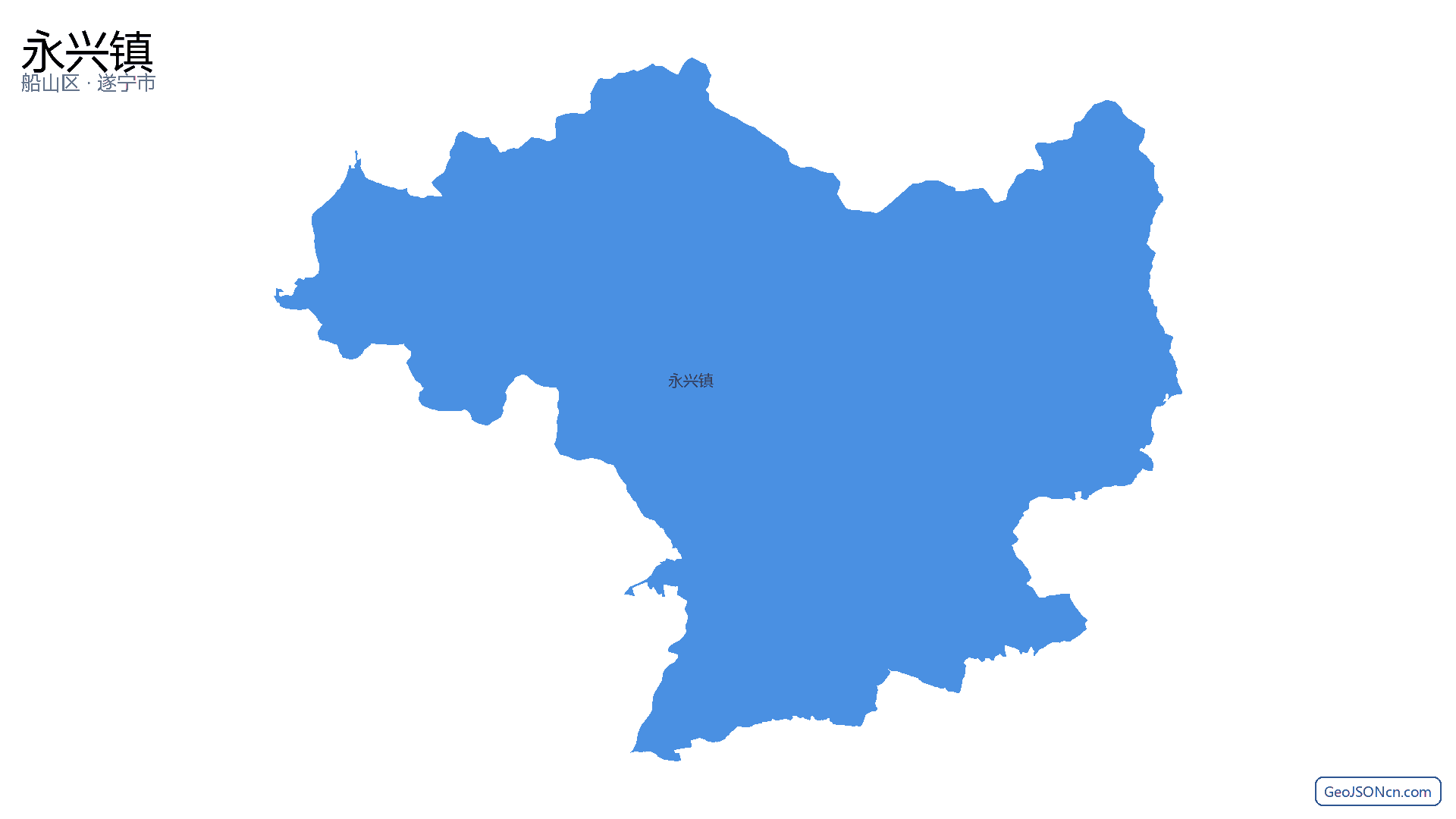 永兴镇行政区划边界地图(船山区·遂宁市),提供GeoJSON、SHP矢量边界数据下载及高清地图大图(PNG/JPG) - GeoJSONcn.com