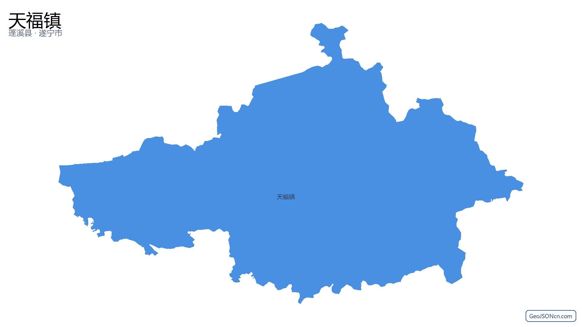 天福镇行政区划边界地图(蓬溪县·遂宁市),提供GeoJSON、SHP矢量边界数据下载及高清地图大图(PNG/JPG) - GeoJSONcn.com