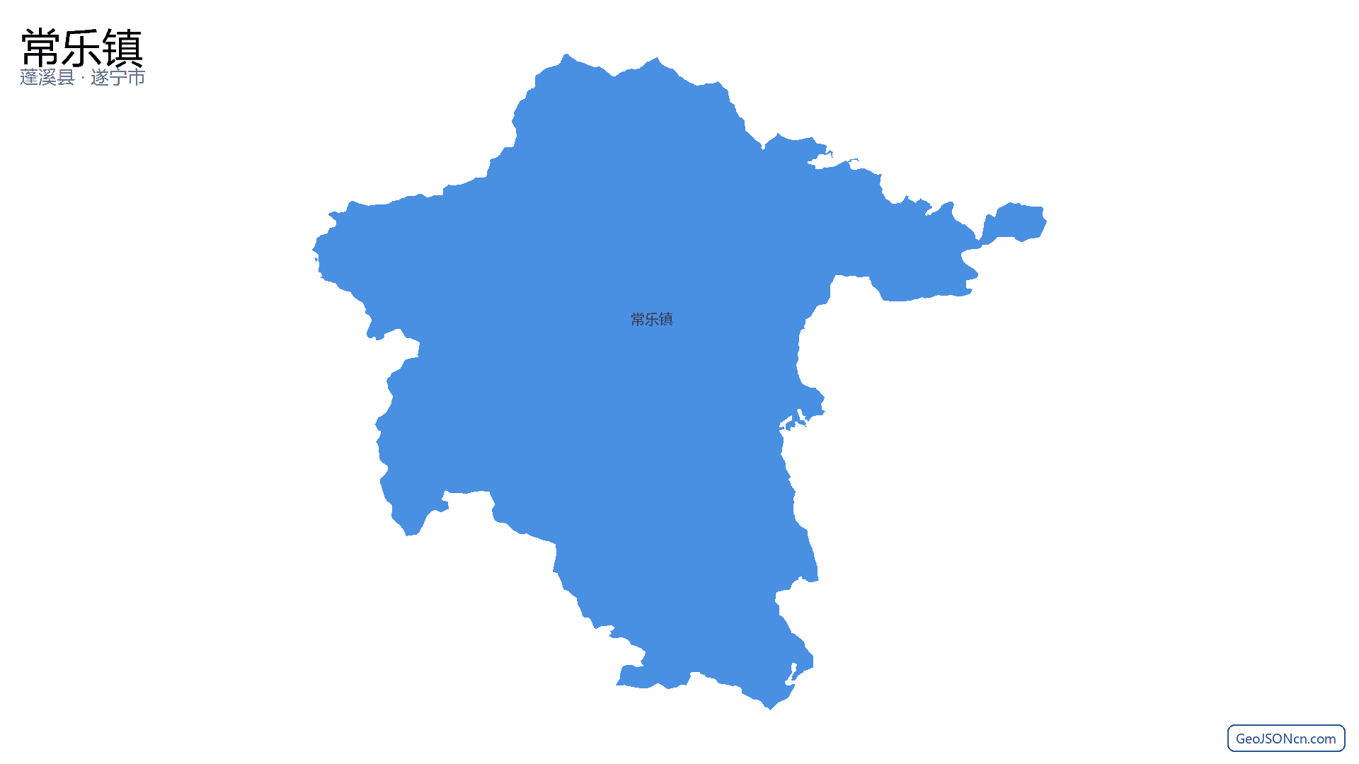 常乐镇行政区划边界地图（蓬溪县·遂宁市）,提供GeoJSON、SHP矢量边界数据下载及高清地图大图(PNG/JPG) - GeoJSONcn.com