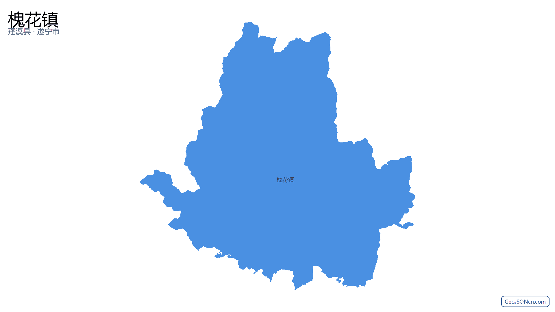 槐花镇行政区划边界地图（蓬溪县·遂宁市）,提供GeoJSON、SHP矢量边界数据下载及高清地图大图(PNG/JPG) - GeoJSONcn.com