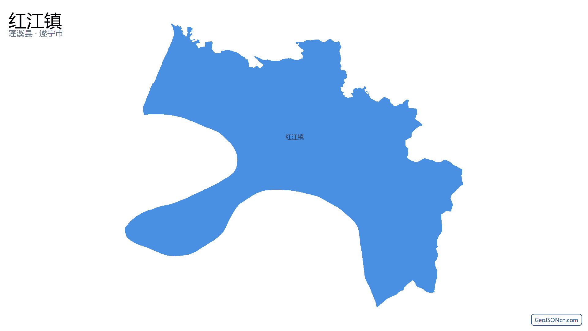红江镇行政区划边界地图（蓬溪县·遂宁市）,提供GeoJSON、SHP矢量边界数据下载及高清地图大图(PNG/JPG) - GeoJSONcn.com