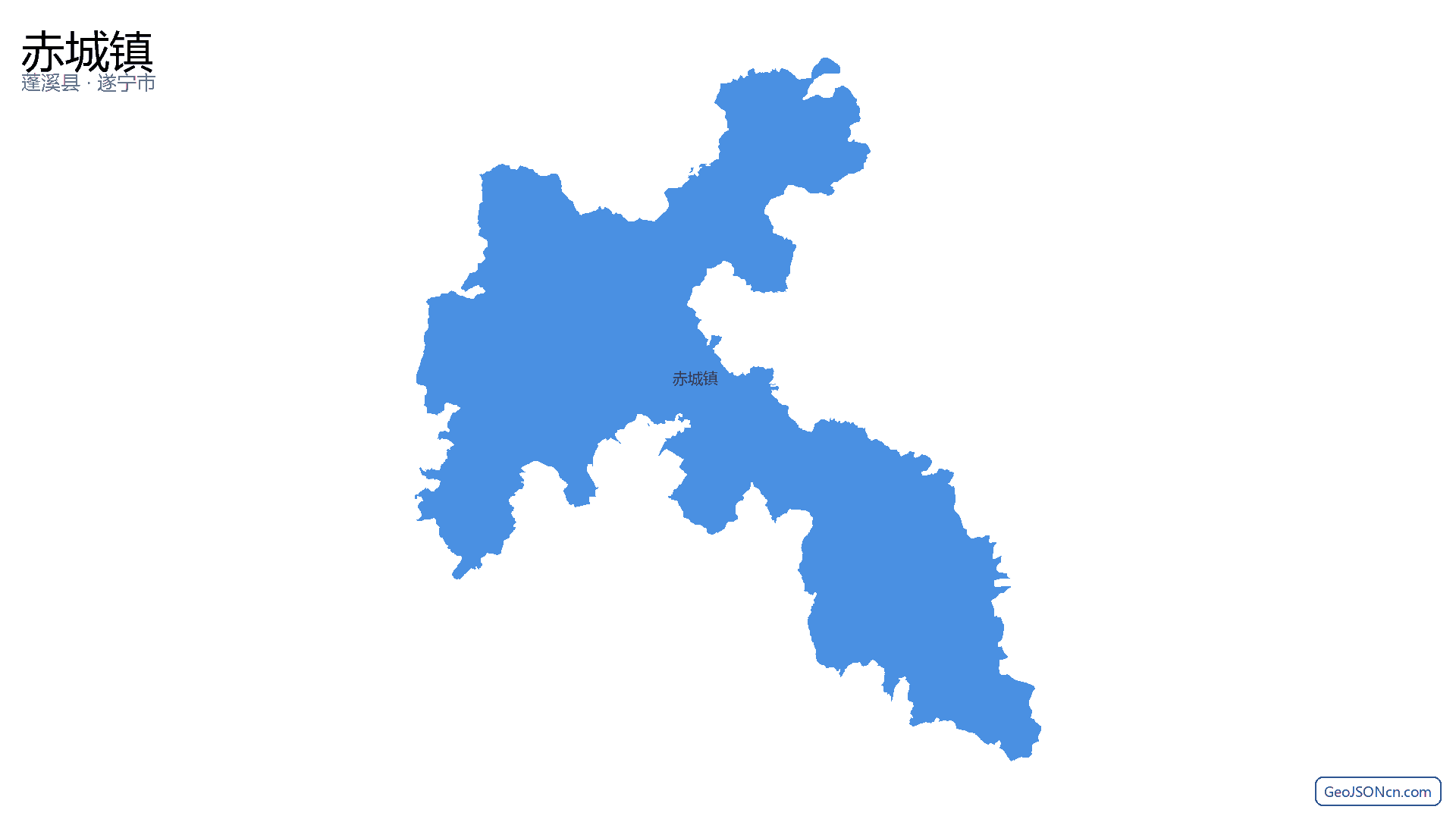 赤城镇行政区划边界地图（蓬溪县·遂宁市）,提供GeoJSON、SHP矢量边界数据下载及高清地图大图(PNG/JPG) - GeoJSONcn.com