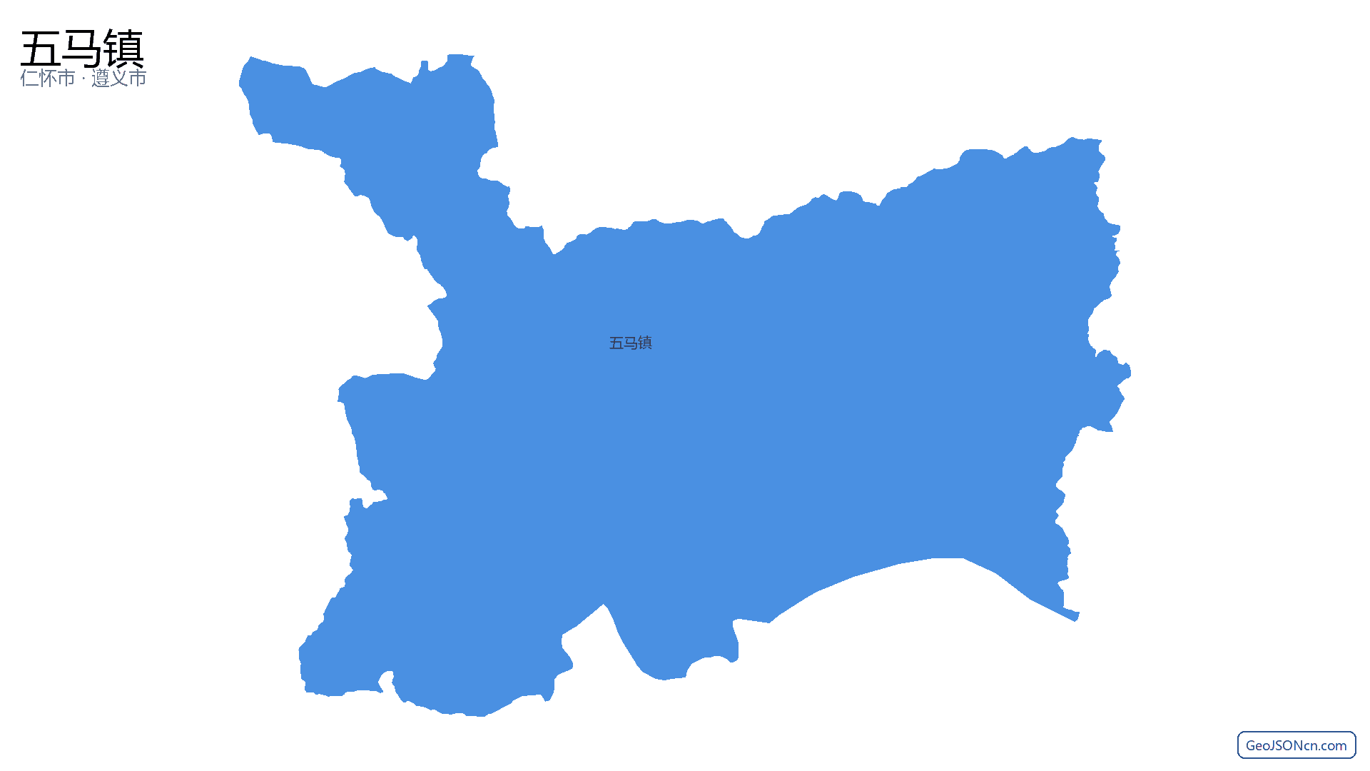 五马镇行政区划边界地图(仁怀市·遵义市),提供GeoJSON、SHP矢量边界数据下载及高清地图大图(PNG/JPG) - GeoJSONcn.com