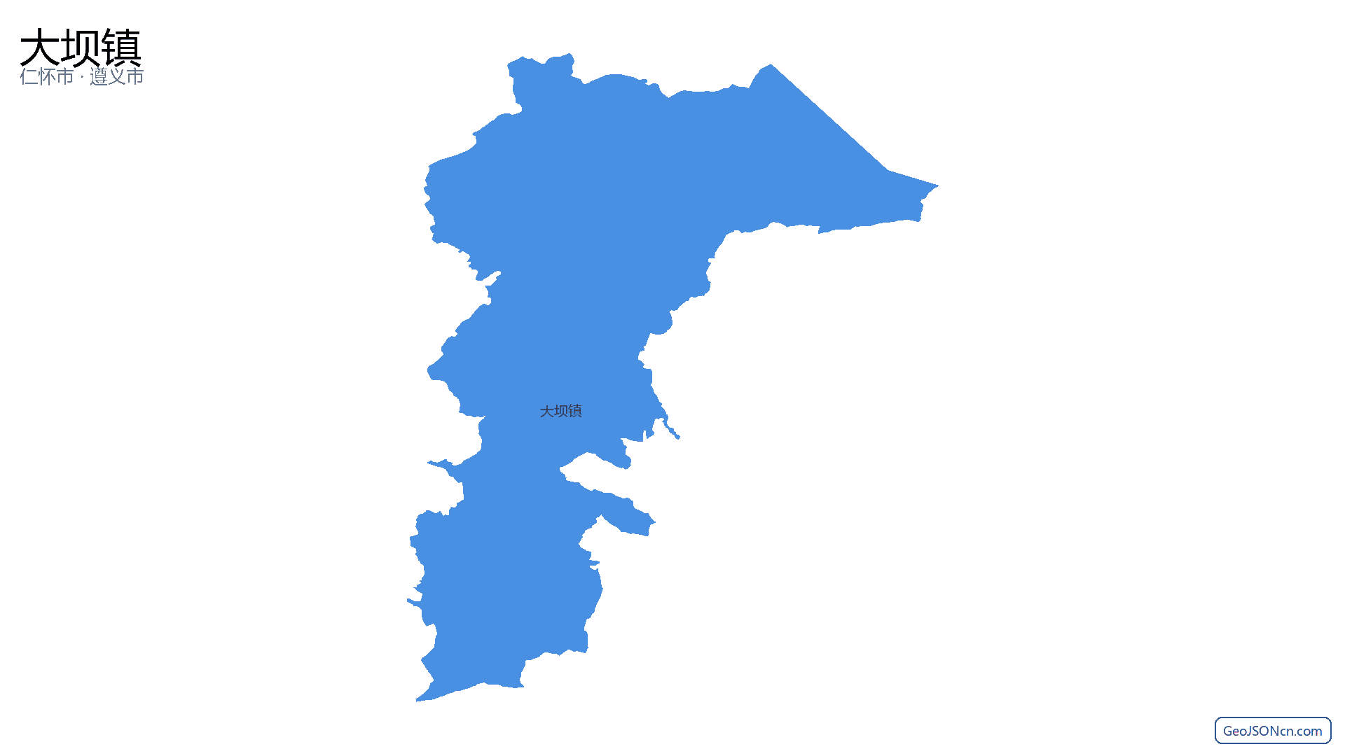 大坝镇行政区划边界地图(仁怀市·遵义市),提供GeoJSON、SHP矢量边界数据下载及高清地图大图(PNG/JPG) - GeoJSONcn.com