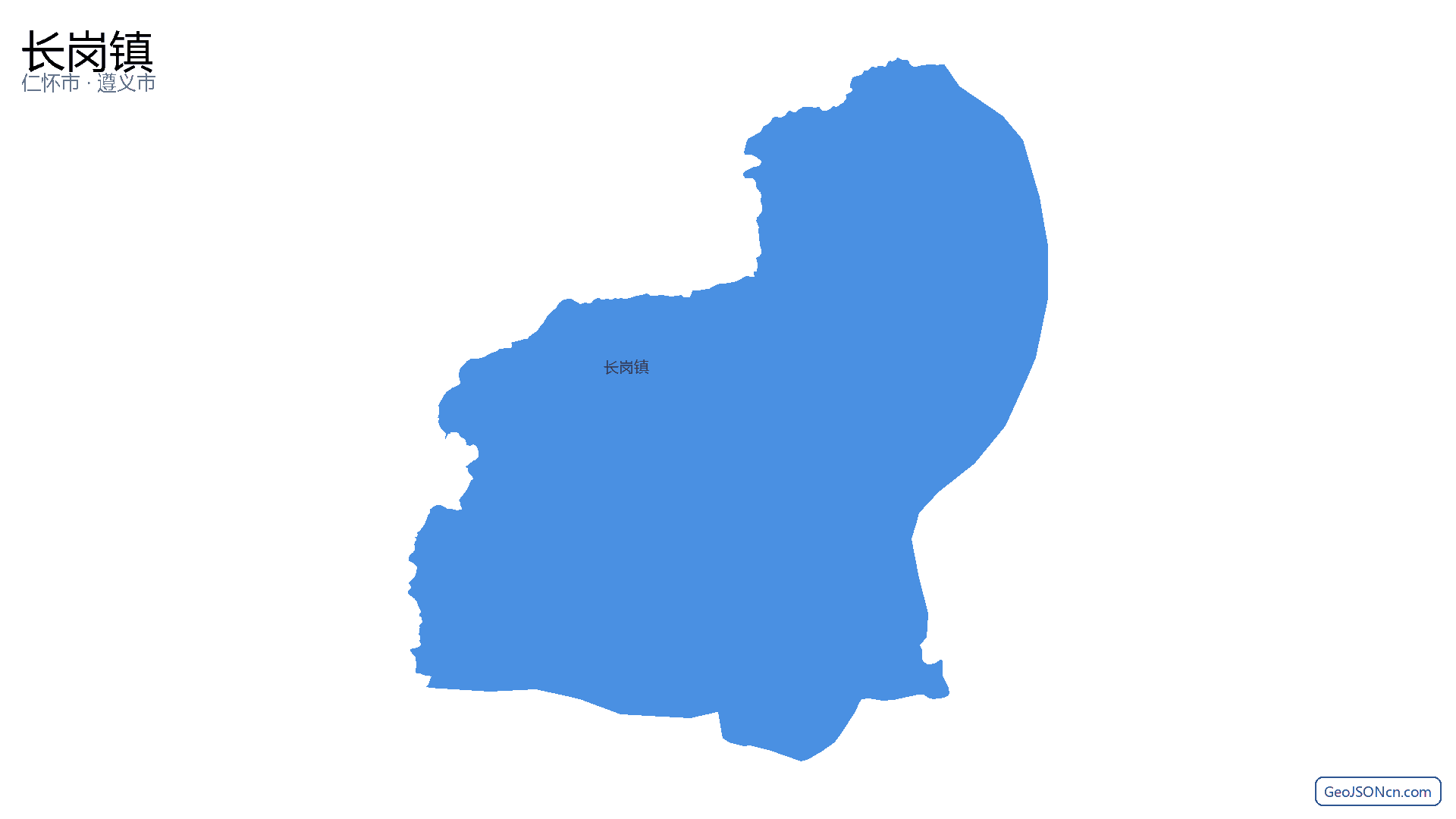 长岗镇行政区划边界地图(仁怀市·遵义市),提供GeoJSON、SHP矢量边界数据下载及高清地图大图(PNG/JPG) - GeoJSONcn.com