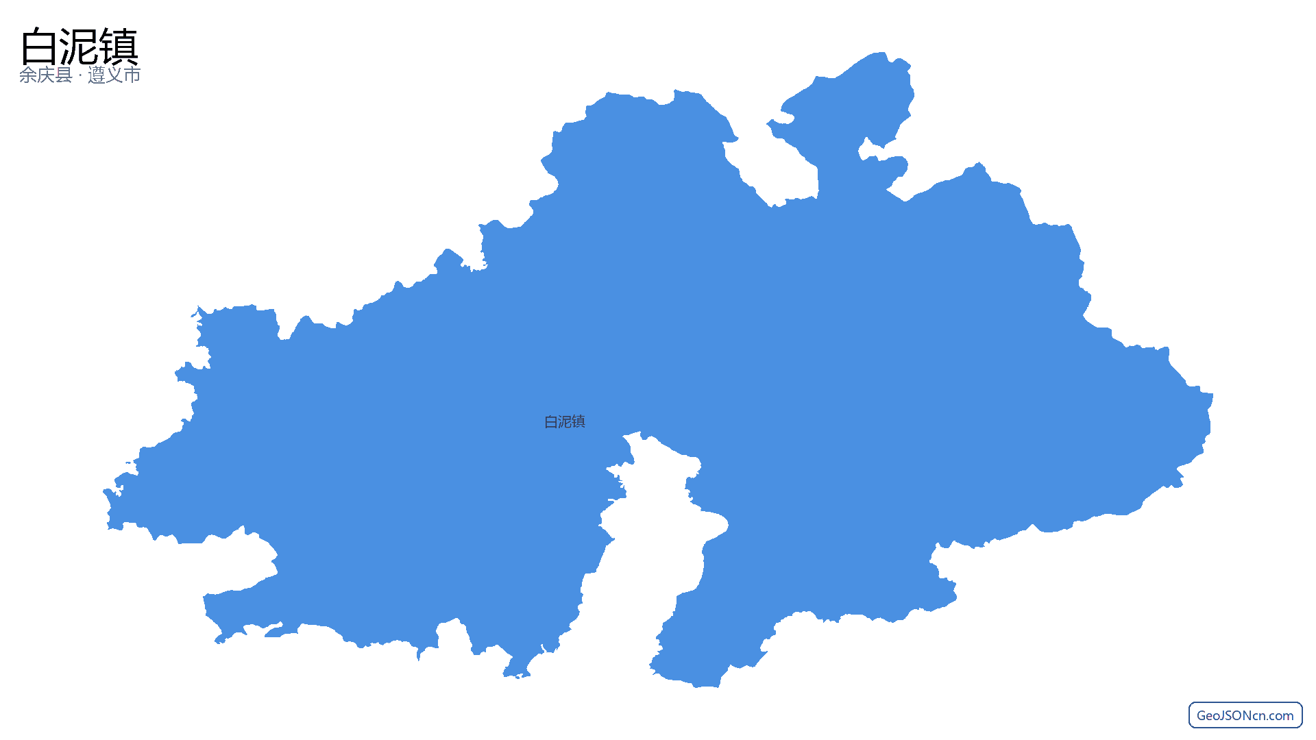 白泥镇行政区划边界地图(余庆县·遵义市),提供GeoJSON、SHP矢量边界数据下载及高清地图大图(PNG/JPG) - GeoJSONcn.com