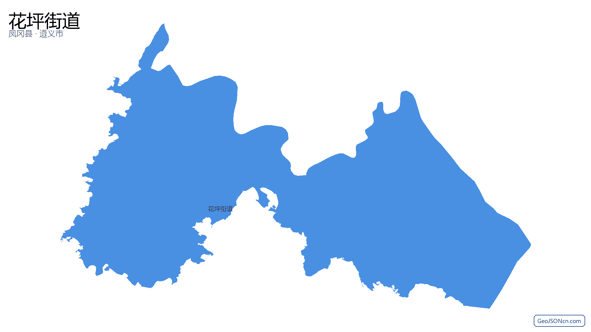 花坪街道行政区划边界地图(凤冈县·遵义市),提供GeoJSON、SHP矢量边界数据下载及高清地图大图(PNG/JPG) - GeoJSONcn.com