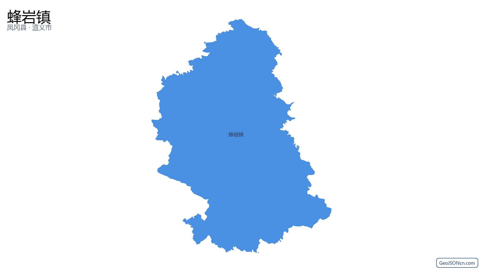 蜂岩镇行政区划边界地图(凤冈县·遵义市),提供GeoJSON、SHP矢量边界数据下载及高清地图大图(PNG/JPG) - GeoJSONcn.com