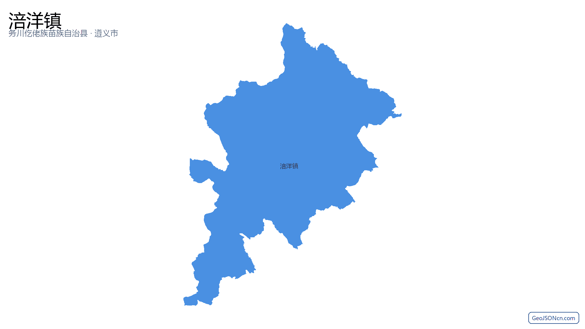涪洋镇行政区划边界地图（务川仡佬族苗族自治县·遵义市）,提供GeoJSON、SHP矢量边界数据下载及高清地图大图(PNG/JPG) - GeoJSONcn.com