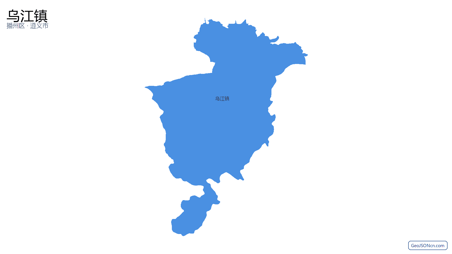 乌江镇行政区划边界地图（播州区·遵义市）,提供GeoJSON、SHP矢量边界数据下载及高清地图大图(PNG/JPG) - GeoJSONcn.com