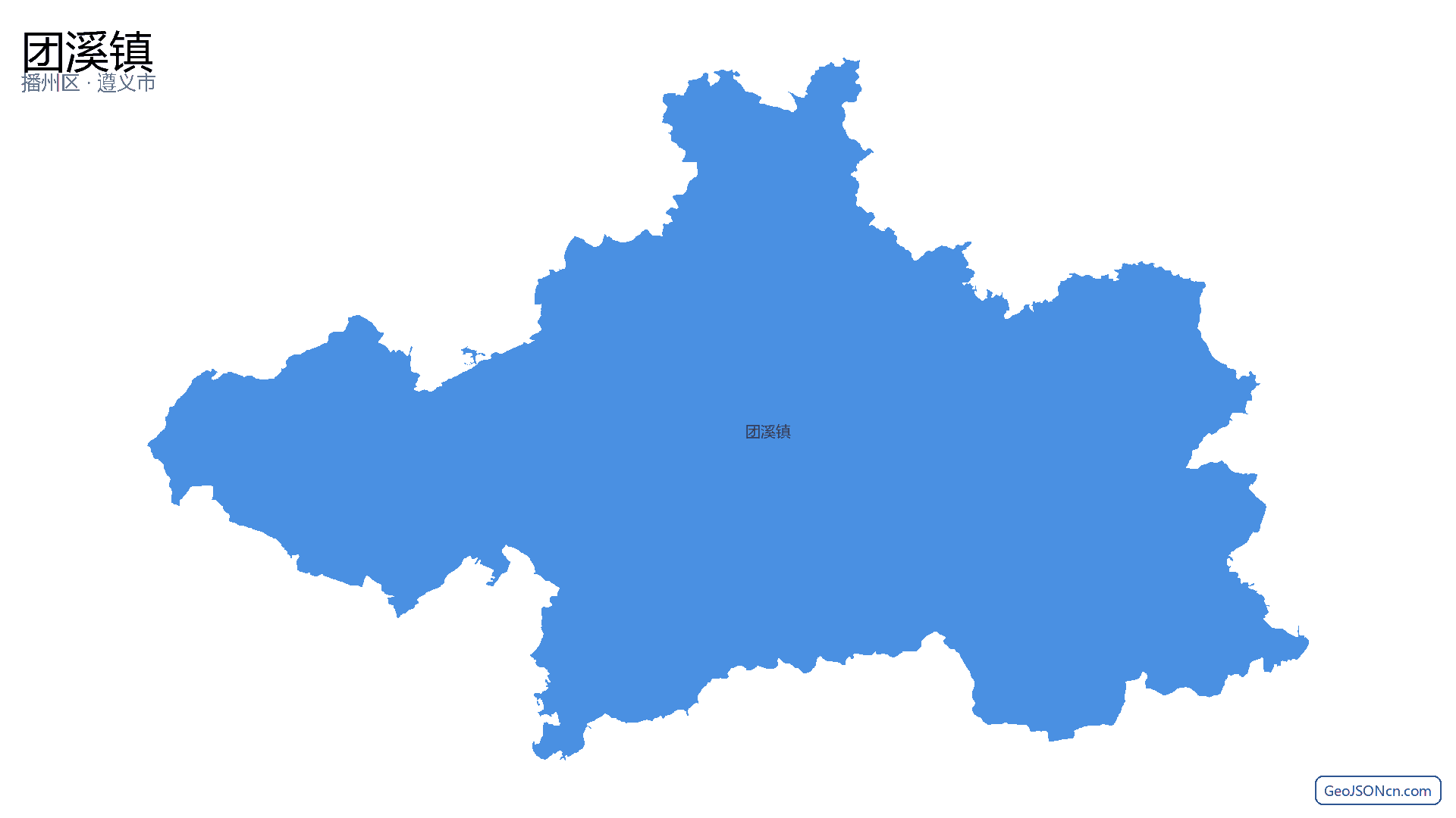 团溪镇行政区划边界地图（播州区·遵义市）,提供GeoJSON、SHP矢量边界数据下载及高清地图大图(PNG/JPG) - GeoJSONcn.com