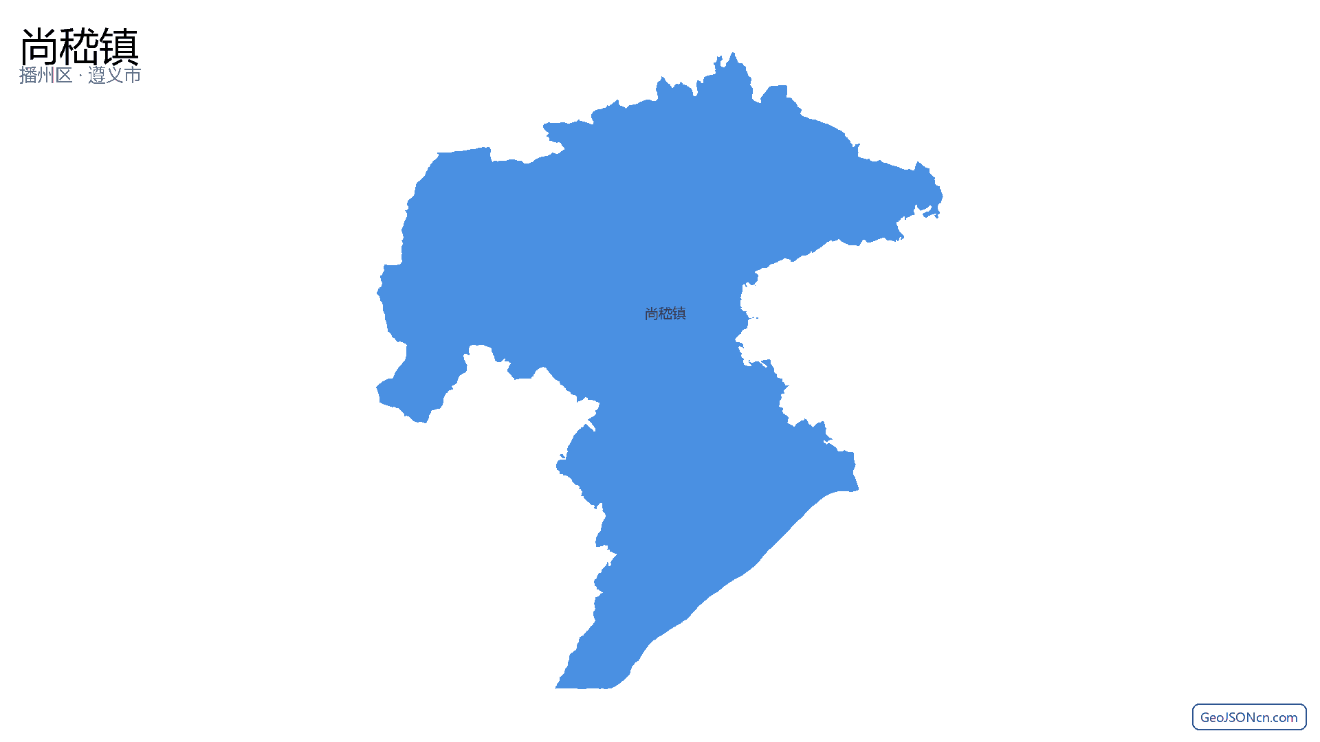 尚嵇镇行政区划边界地图（播州区·遵义市）,提供GeoJSON、SHP矢量边界数据下载及高清地图大图(PNG/JPG) - GeoJSONcn.com