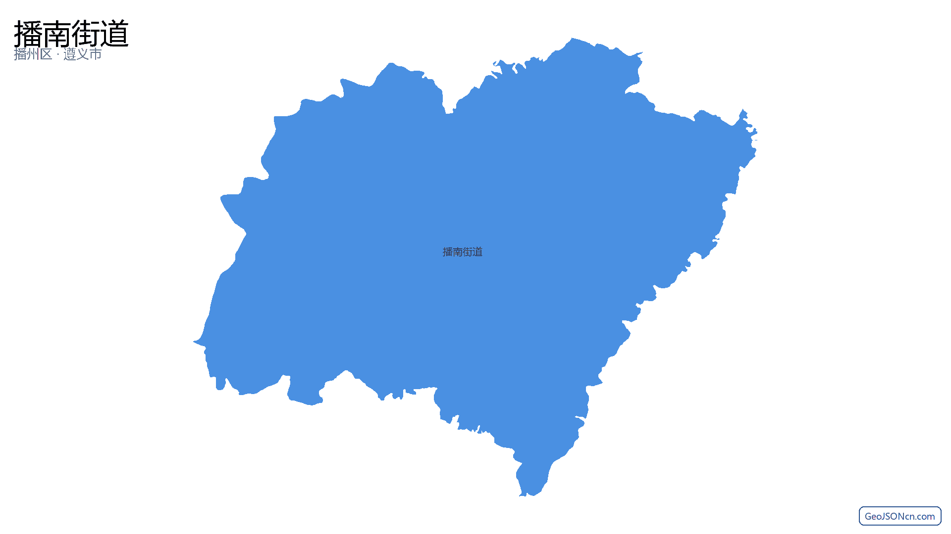 播南街道行政区划边界地图(播州区·遵义市),提供GeoJSON、SHP矢量边界数据下载及高清地图大图(PNG/JPG) - GeoJSONcn.com
