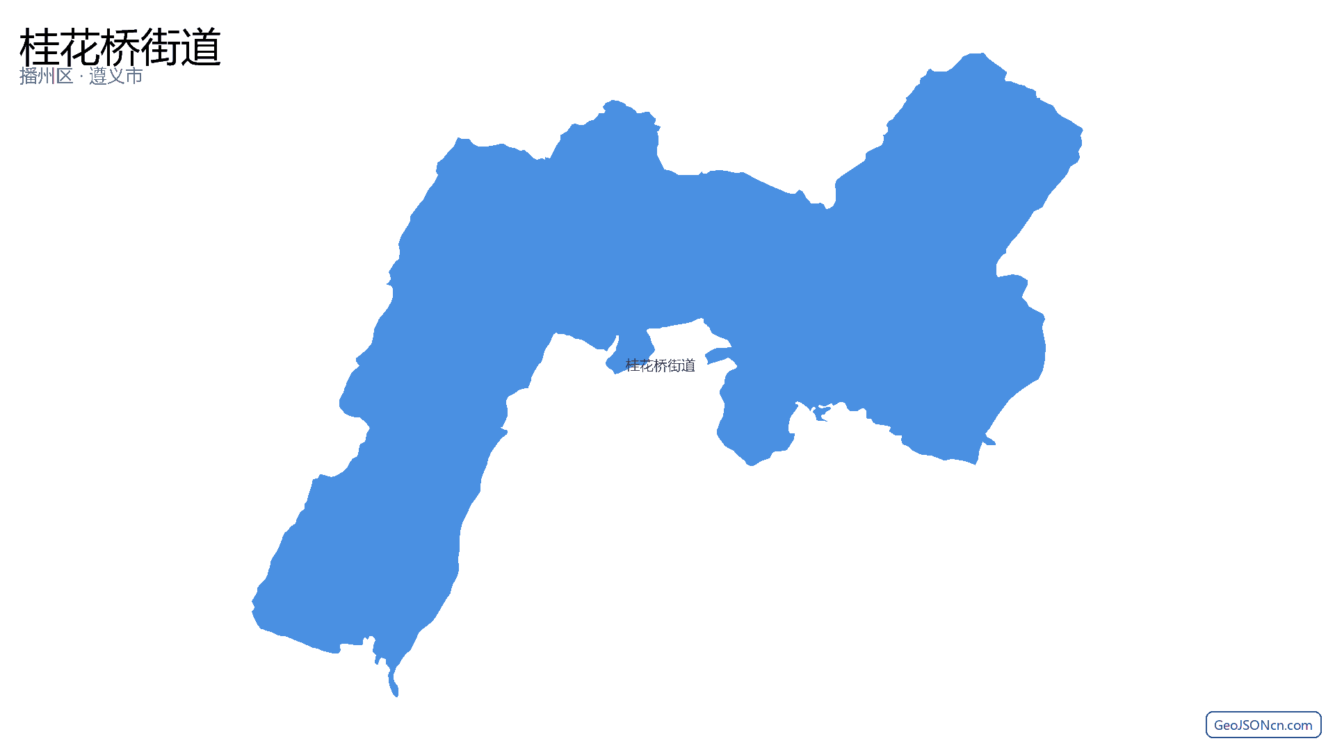 桂花桥街道行政区划边界地图(播州区·遵义市),提供GeoJSON、SHP矢量边界数据下载及高清地图大图(PNG/JPG) - GeoJSONcn.com