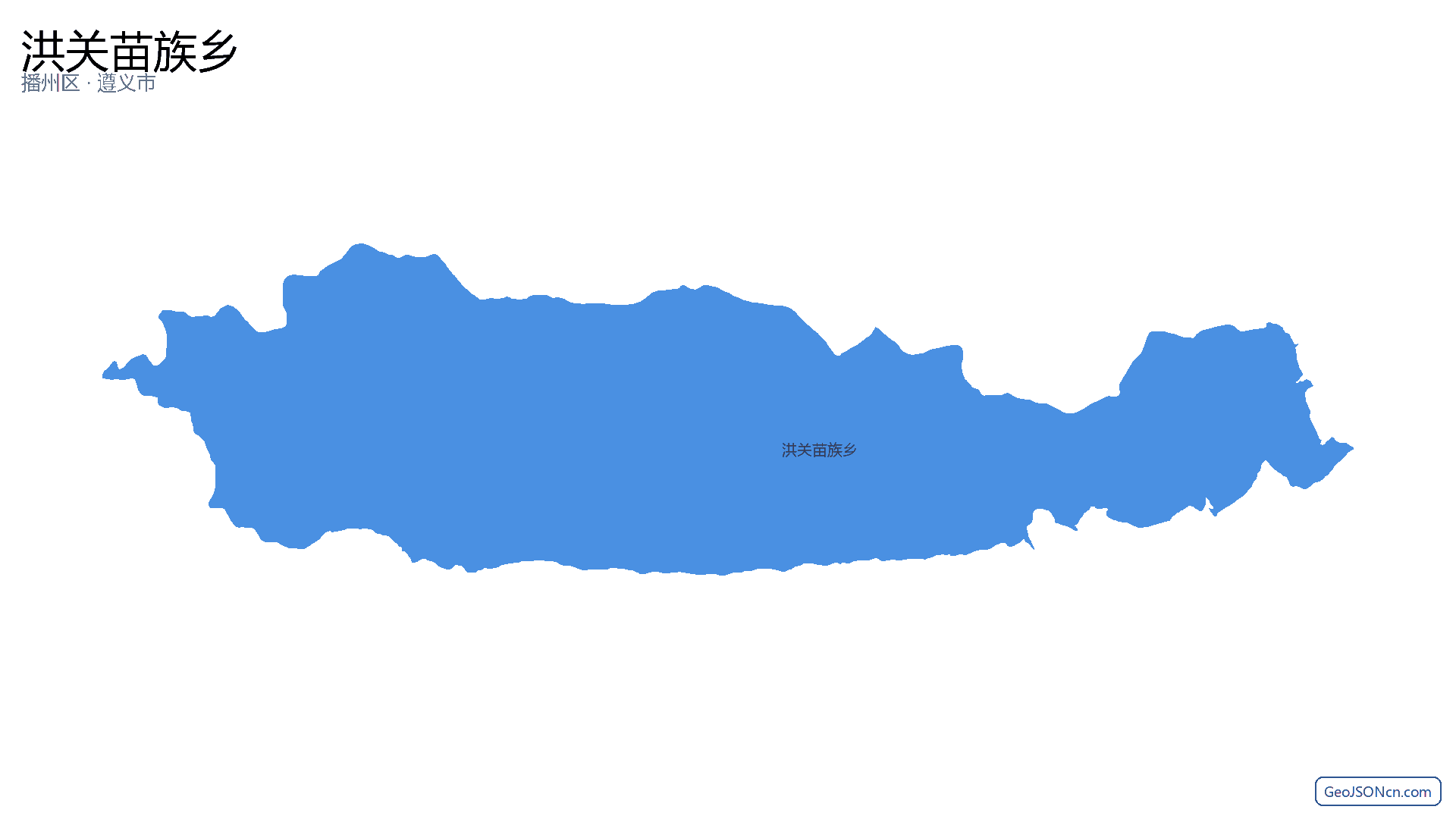 洪关苗族乡行政区划边界地图(播州区·遵义市),提供GeoJSON、SHP矢量边界数据下载及高清地图大图(PNG/JPG) - GeoJSONcn.com