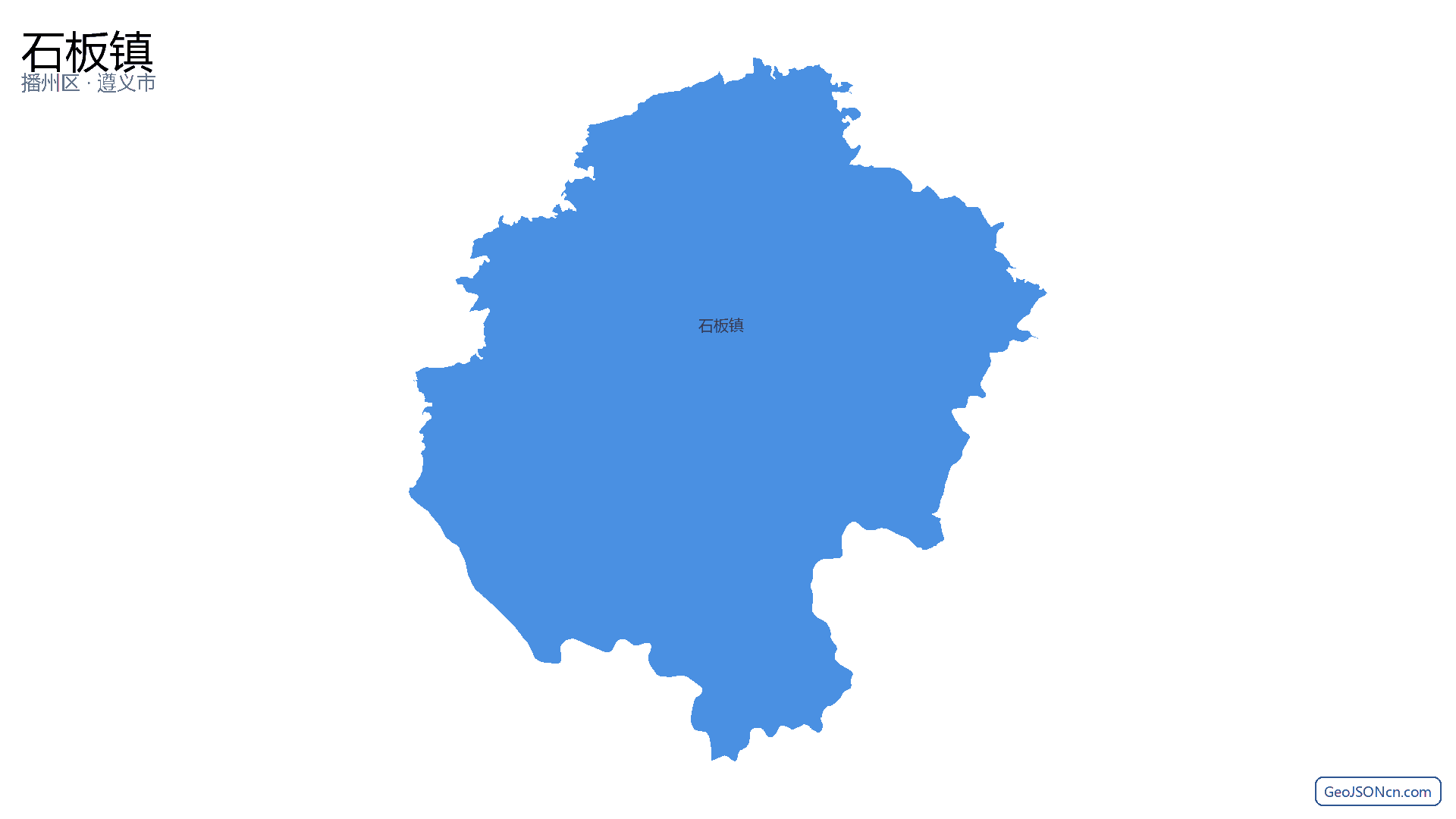 石板镇行政区划边界地图(播州区·遵义市),提供GeoJSON、SHP矢量边界数据下载及高清地图大图(PNG/JPG) - GeoJSONcn.com