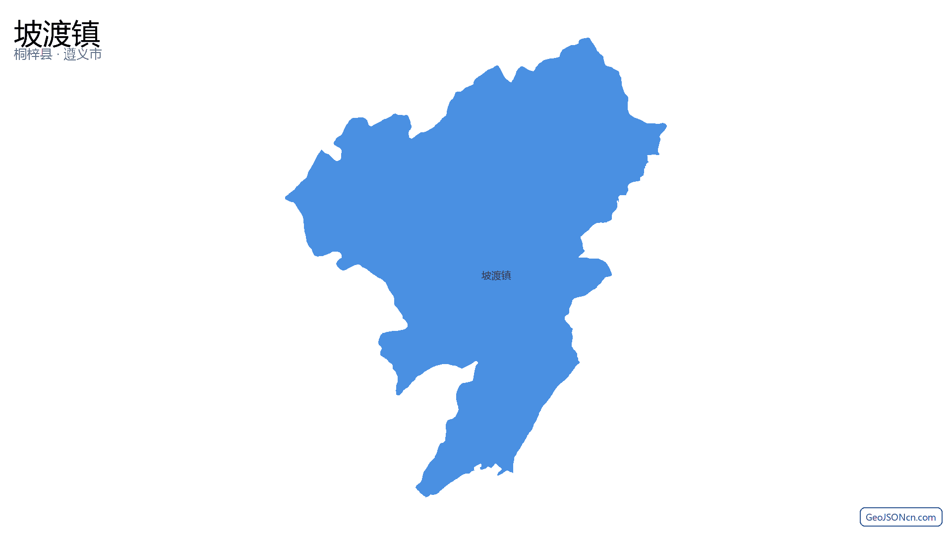 坡渡镇行政区划边界地图（桐梓县·遵义市）,提供GeoJSON、SHP矢量边界数据下载及高清地图大图(PNG/JPG) - GeoJSONcn.com