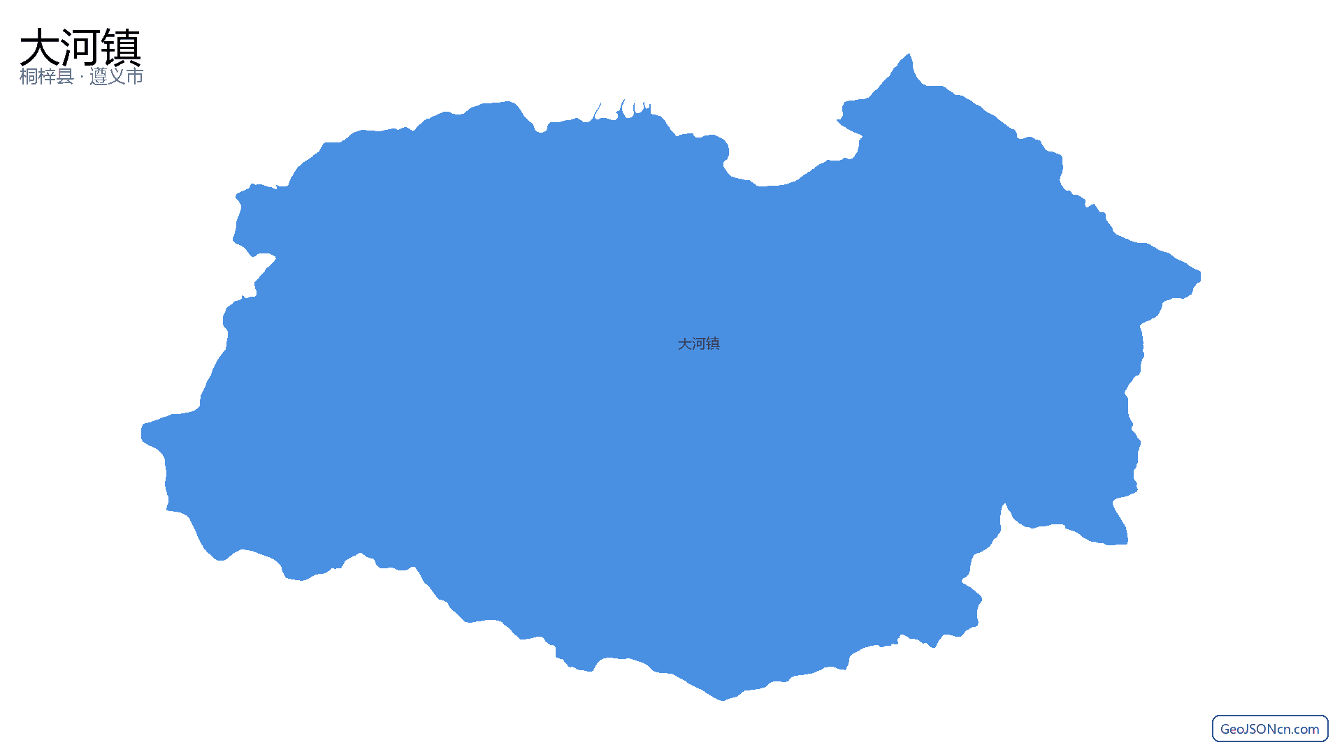 大河镇行政区划边界地图(桐梓县·遵义市),提供GeoJSON、SHP矢量边界数据下载及高清地图大图(PNG/JPG) - GeoJSONcn.com