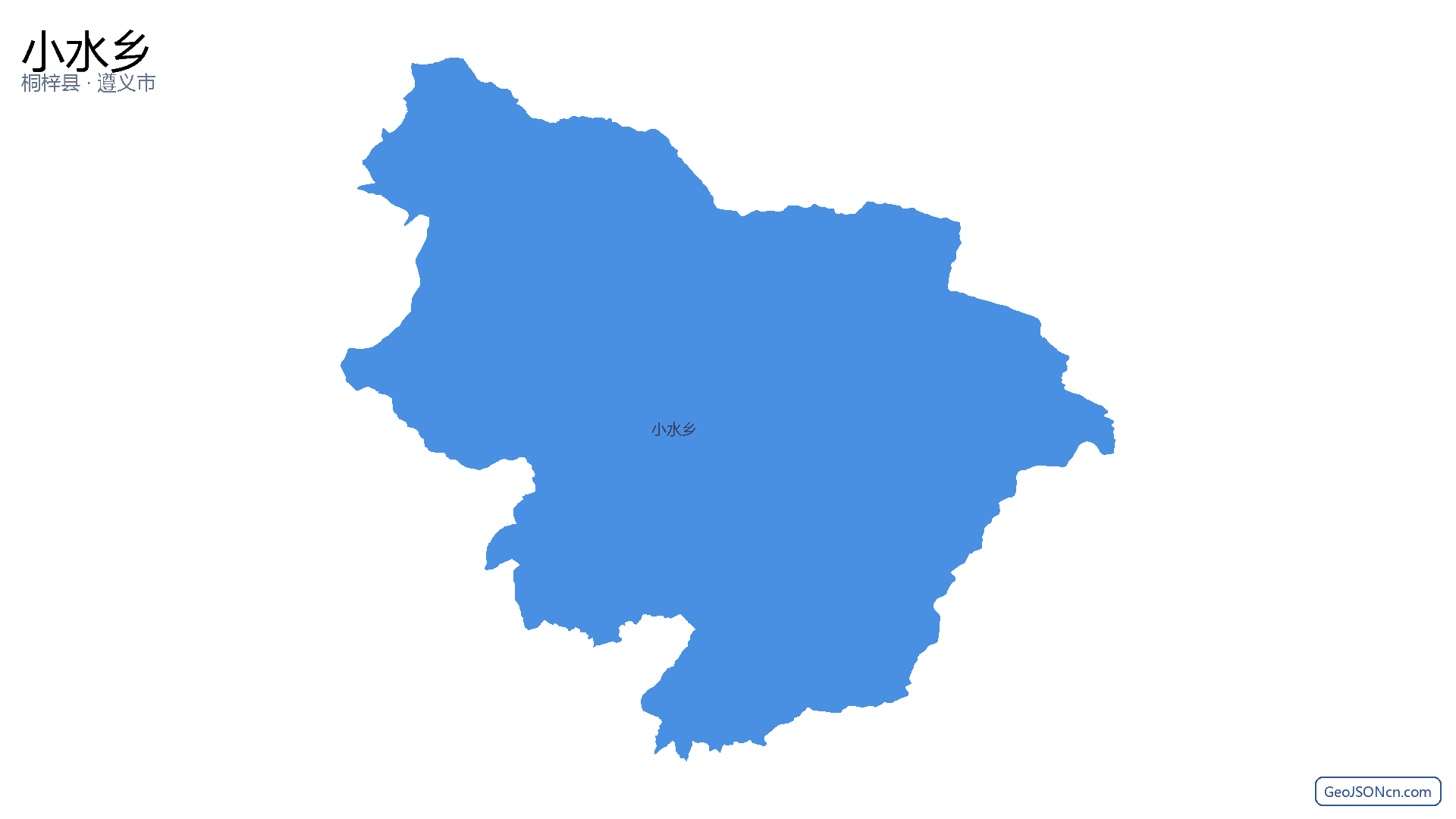 小水乡行政区划边界地图(桐梓县·遵义市),提供GeoJSON、SHP矢量边界数据下载及高清地图大图(PNG/JPG) - GeoJSONcn.com
