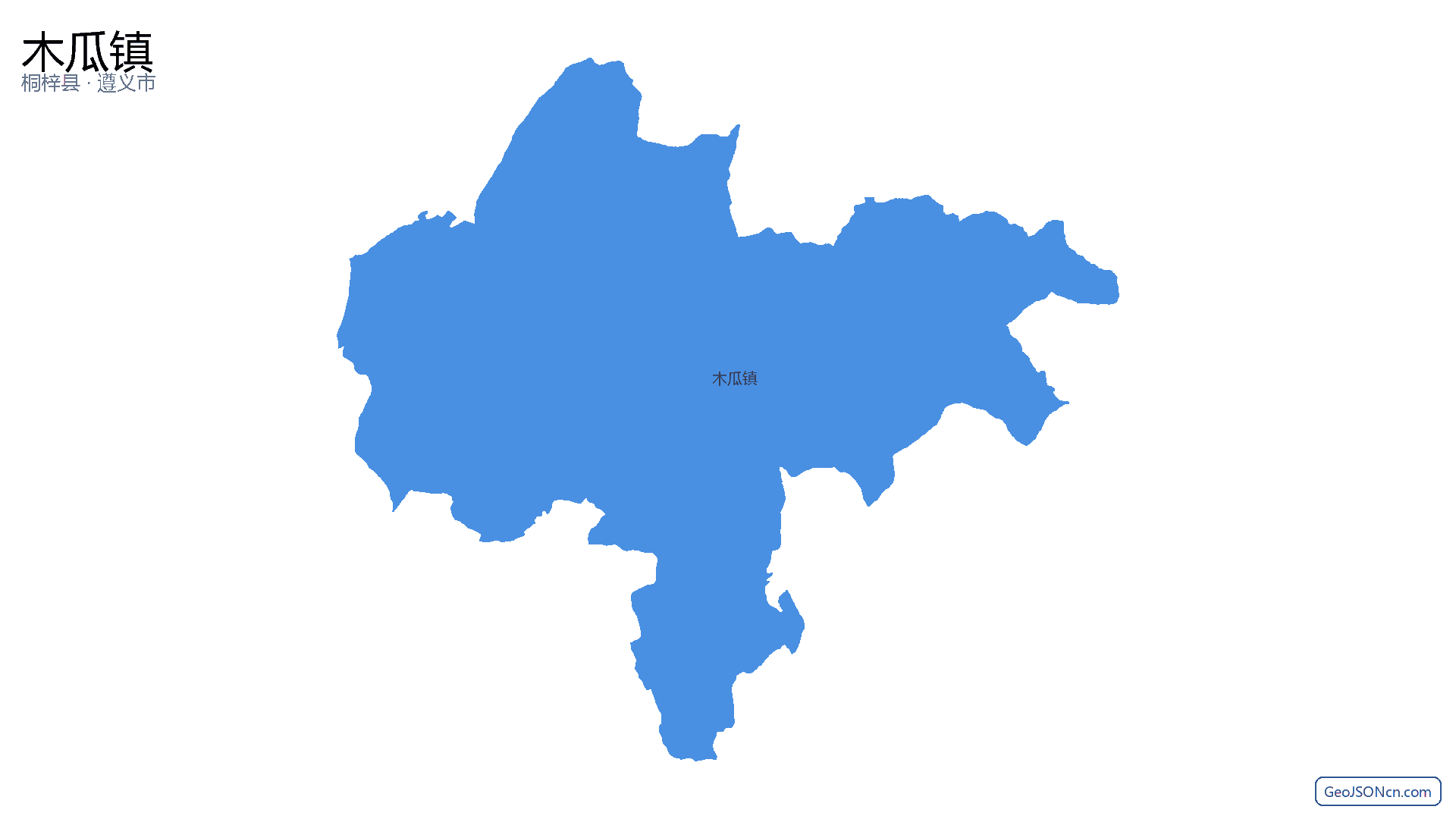 木瓜镇行政区划边界地图(桐梓县·遵义市),提供GeoJSON、SHP矢量边界数据下载及高清地图大图(PNG/JPG) - GeoJSONcn.com