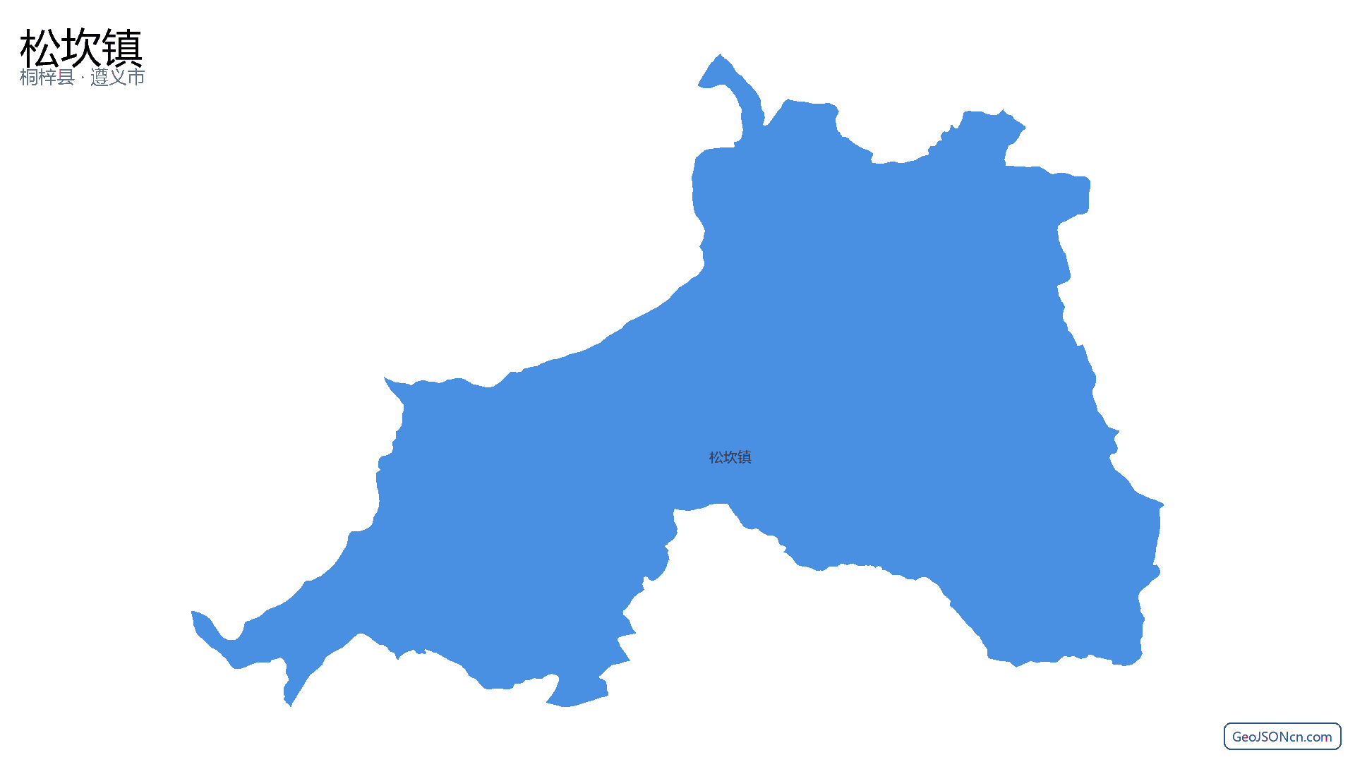 松坎镇行政区划边界地图（桐梓县·遵义市）,提供GeoJSON、SHP矢量边界数据下载及高清地图大图(PNG/JPG) - GeoJSONcn.com