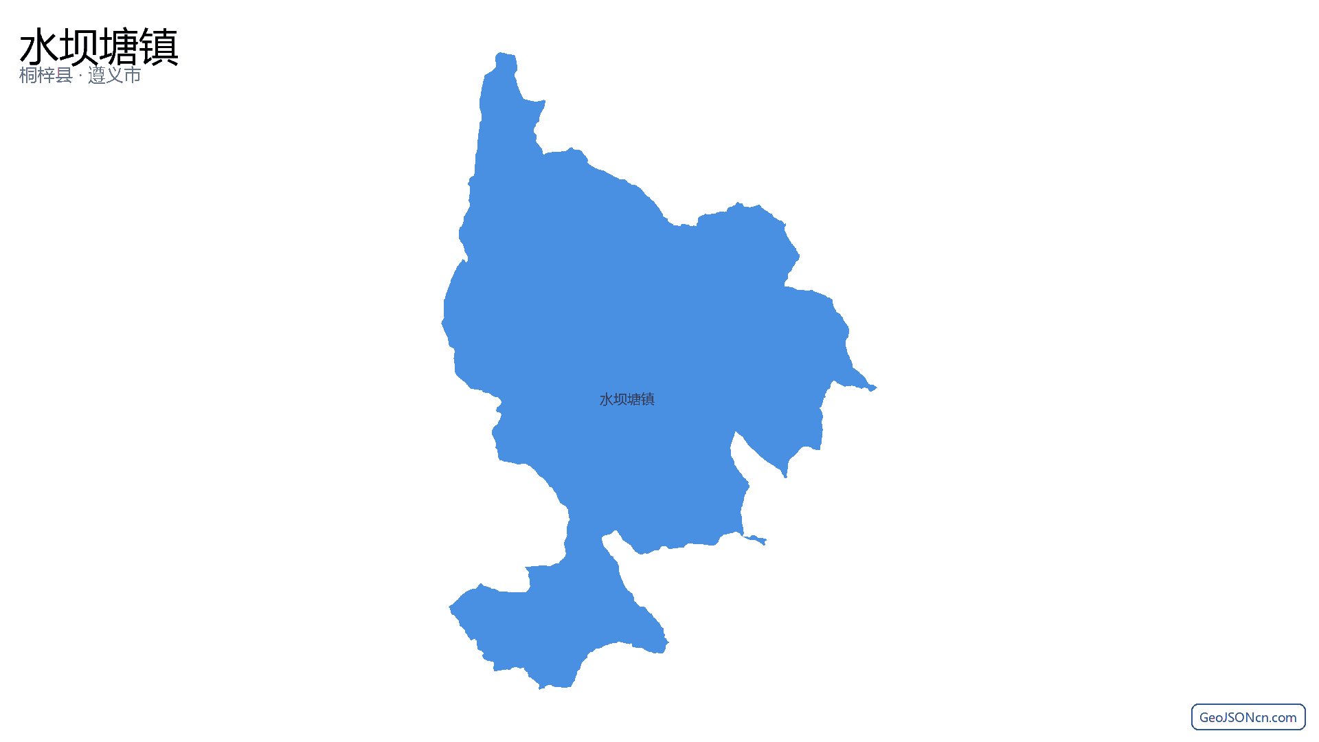 水坝塘镇行政区划边界地图(桐梓县·遵义市),提供GeoJSON、SHP矢量边界数据下载及高清地图大图(PNG/JPG) - GeoJSONcn.com