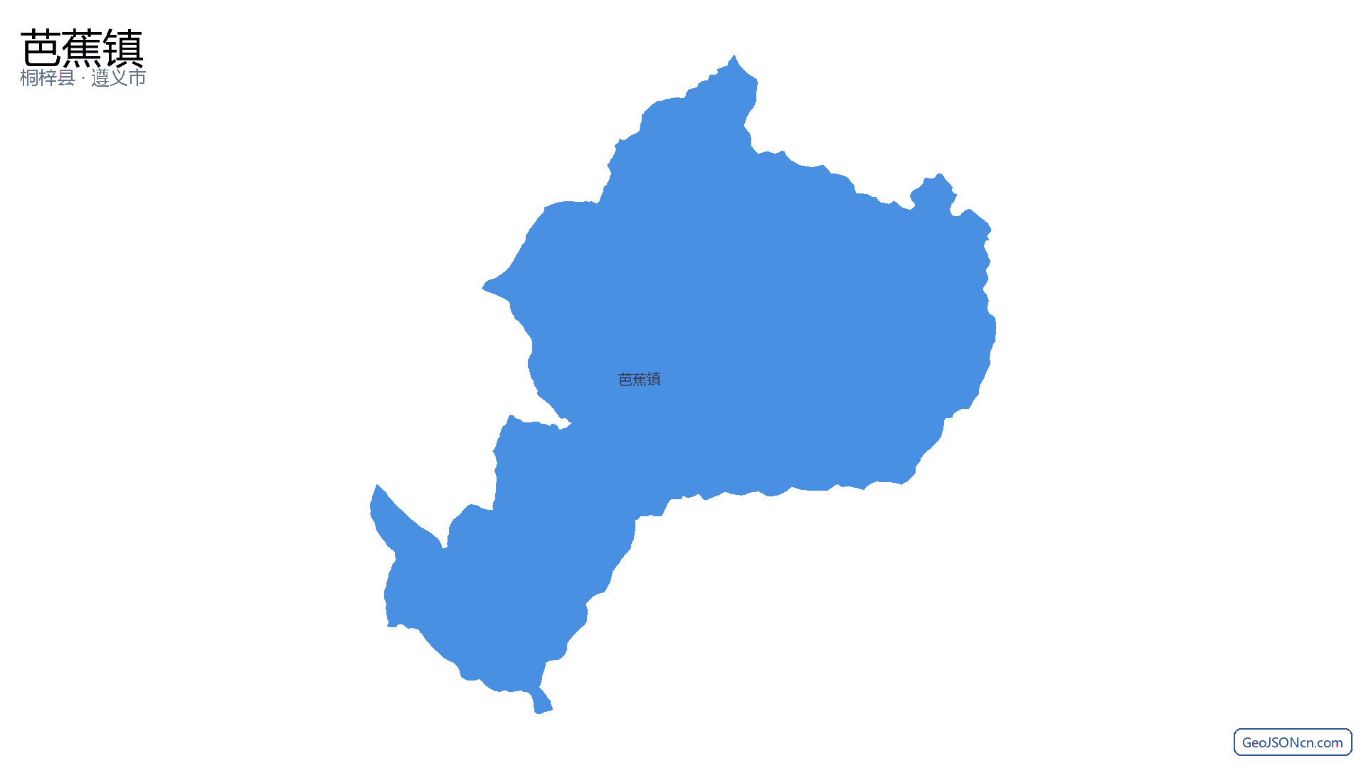 芭蕉镇行政区划边界地图(桐梓县·遵义市),提供GeoJSON、SHP矢量边界数据下载及高清地图大图(PNG/JPG) - GeoJSONcn.com