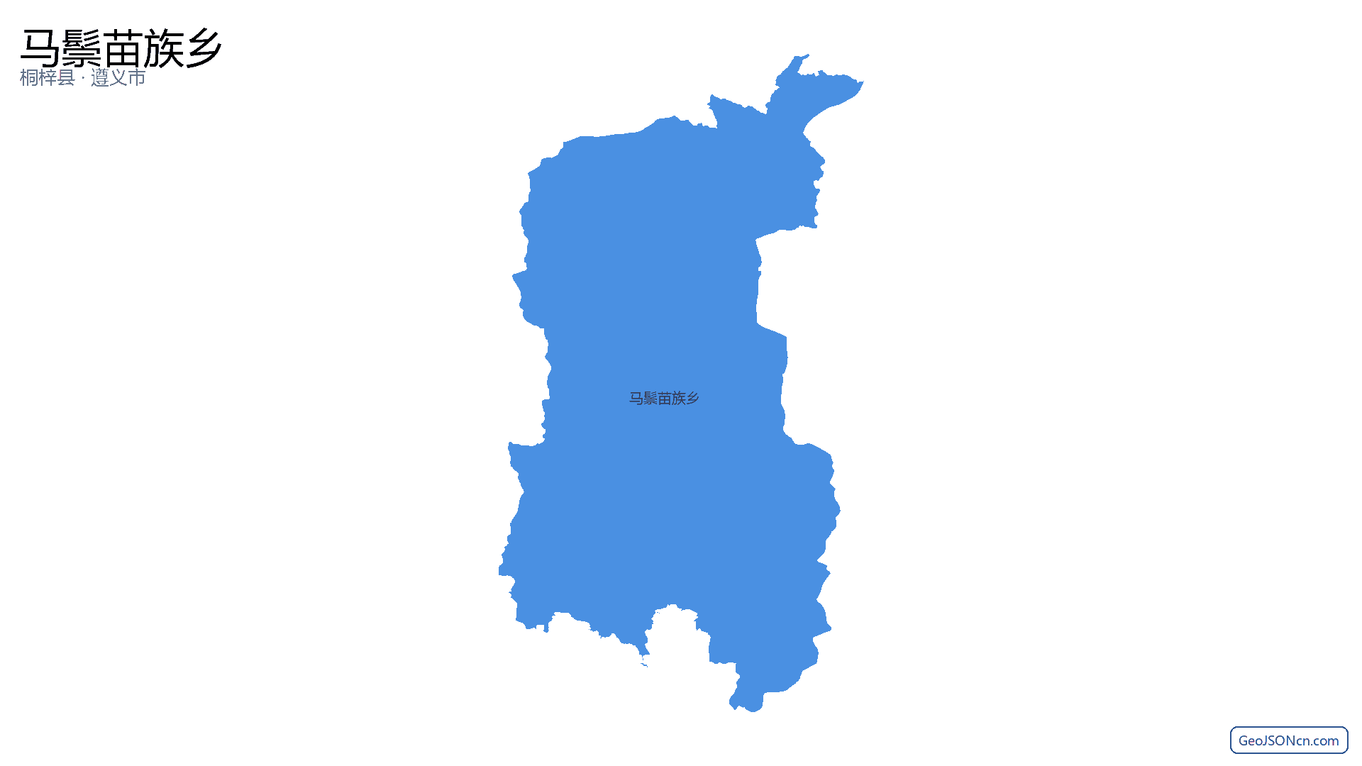 马鬃苗族乡行政区划边界地图（桐梓县·遵义市）,提供GeoJSON、SHP矢量边界数据下载及高清地图大图(PNG/JPG) - GeoJSONcn.com